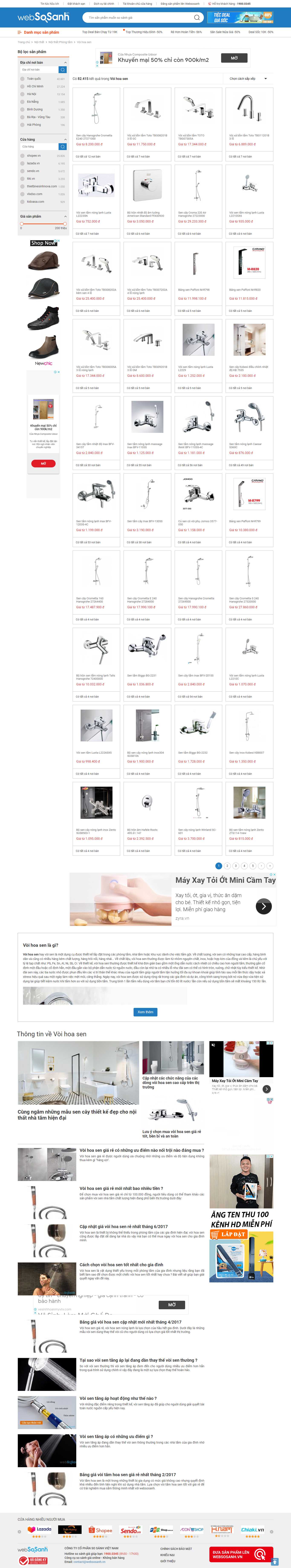 Thiết kế Website web sen vòi - websosanhvn