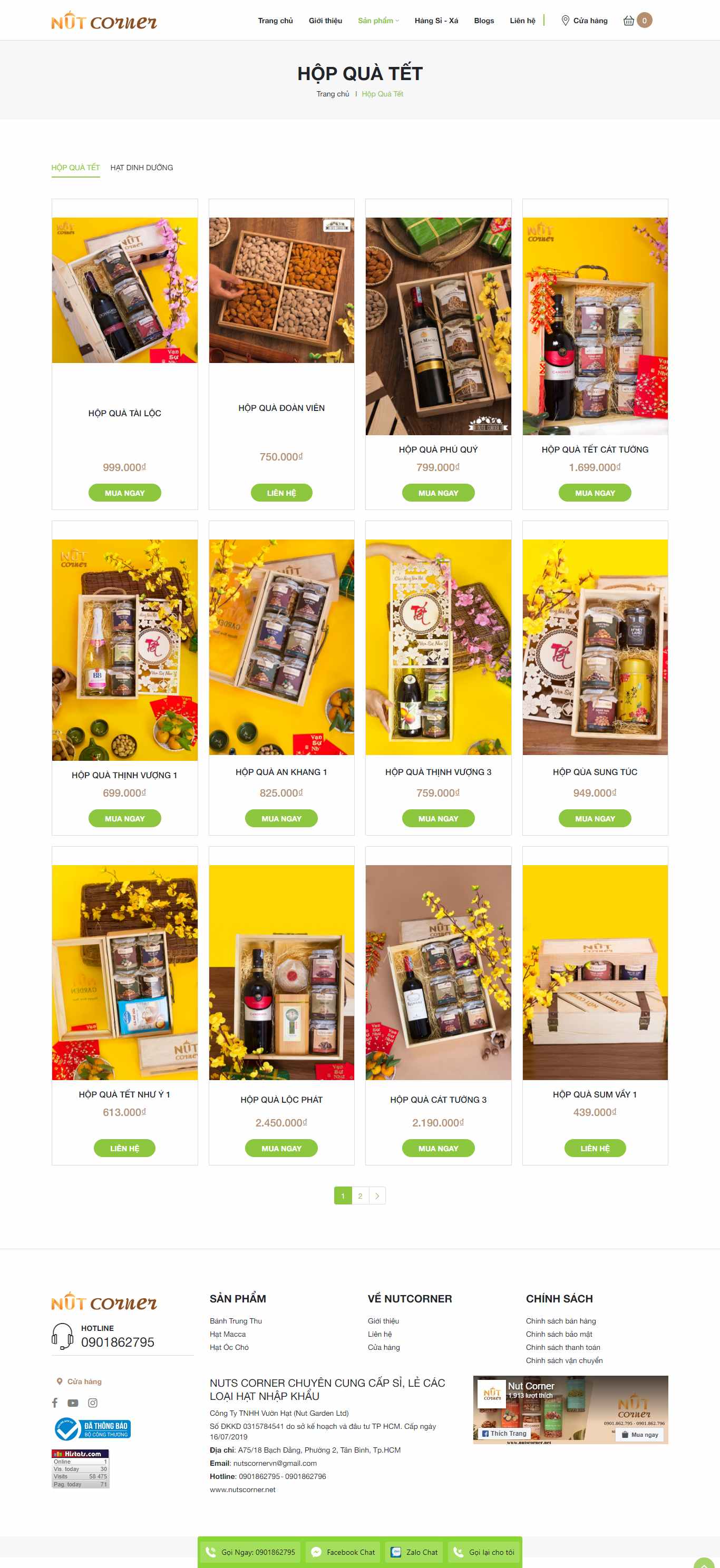 Thiết kế Website web quà tết - wwwnutscornernet
