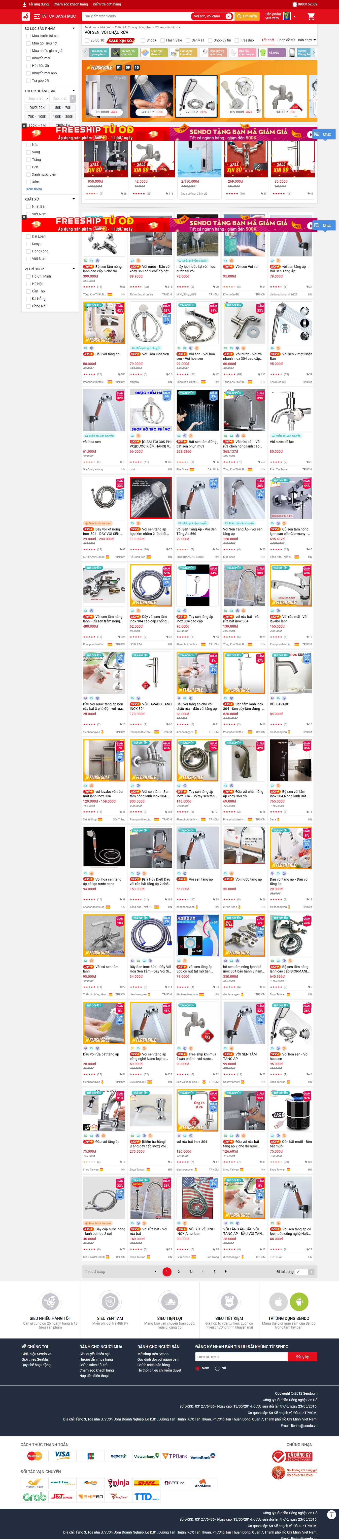 Thiết kế Website web sen vòi - wwwsendovn