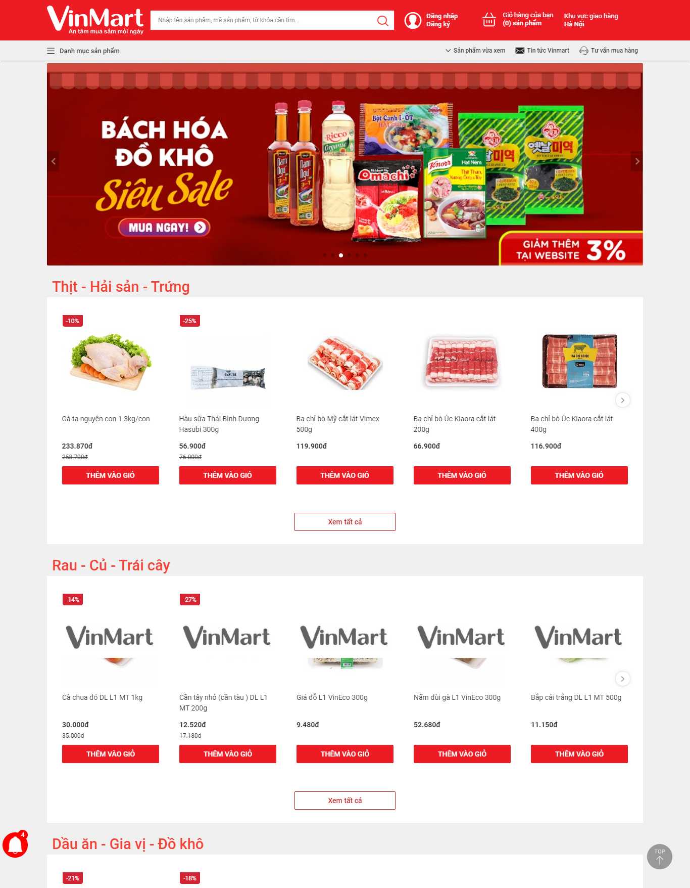 Thiết kế Website web siêu thị - vinmartcom