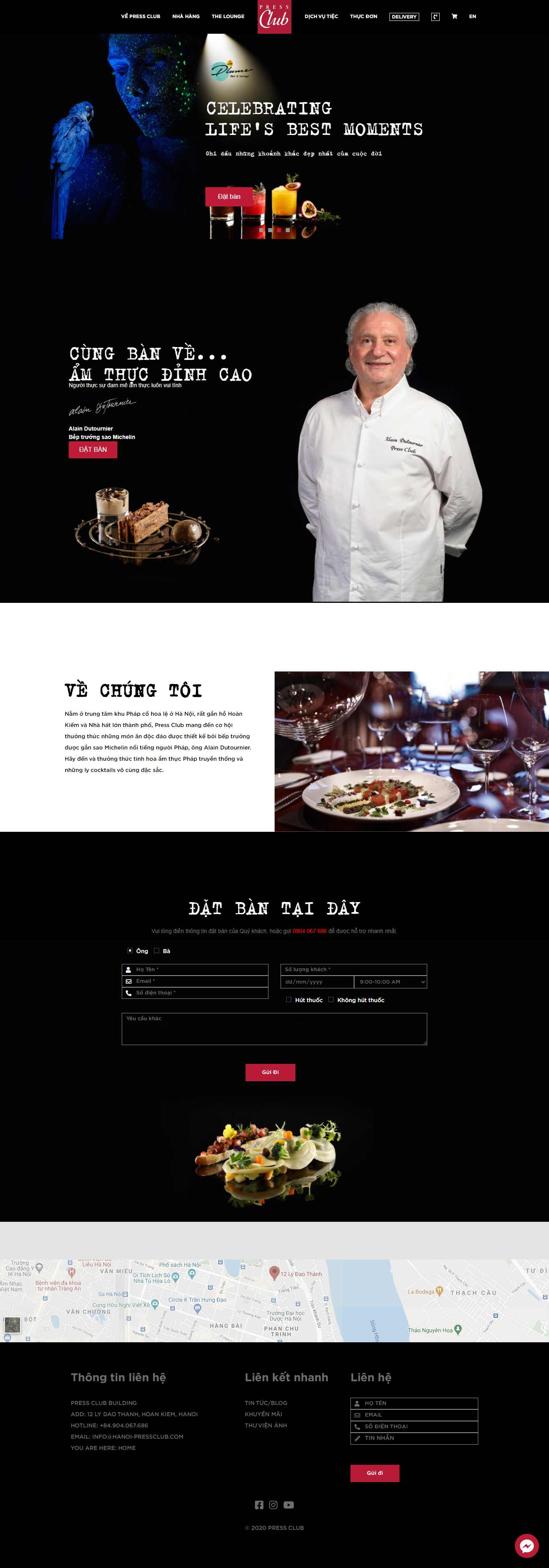 Thiết kế Website web quán bar - hanoi-pressclubcom