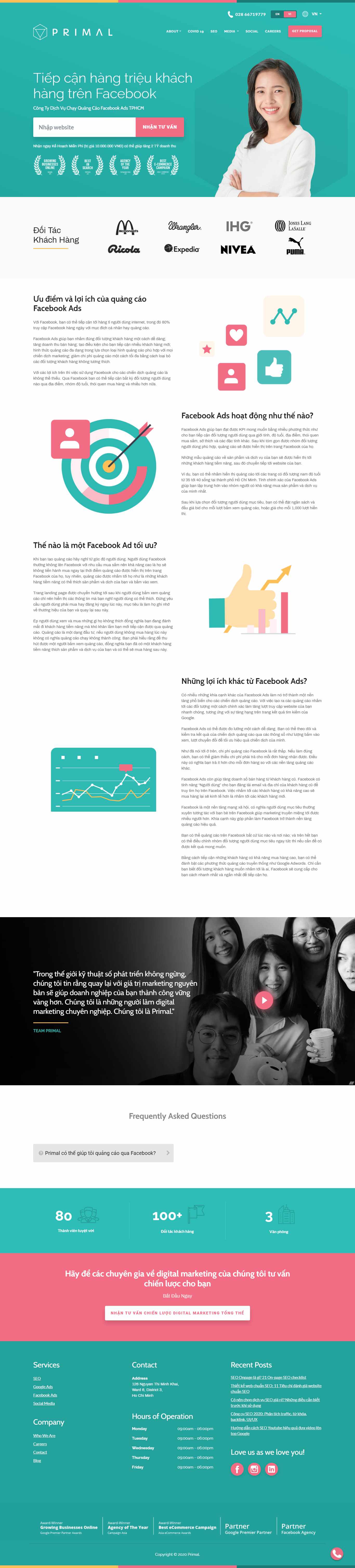 Thiết kế Website web quảng cáo facebook - wwwprimalcomvn