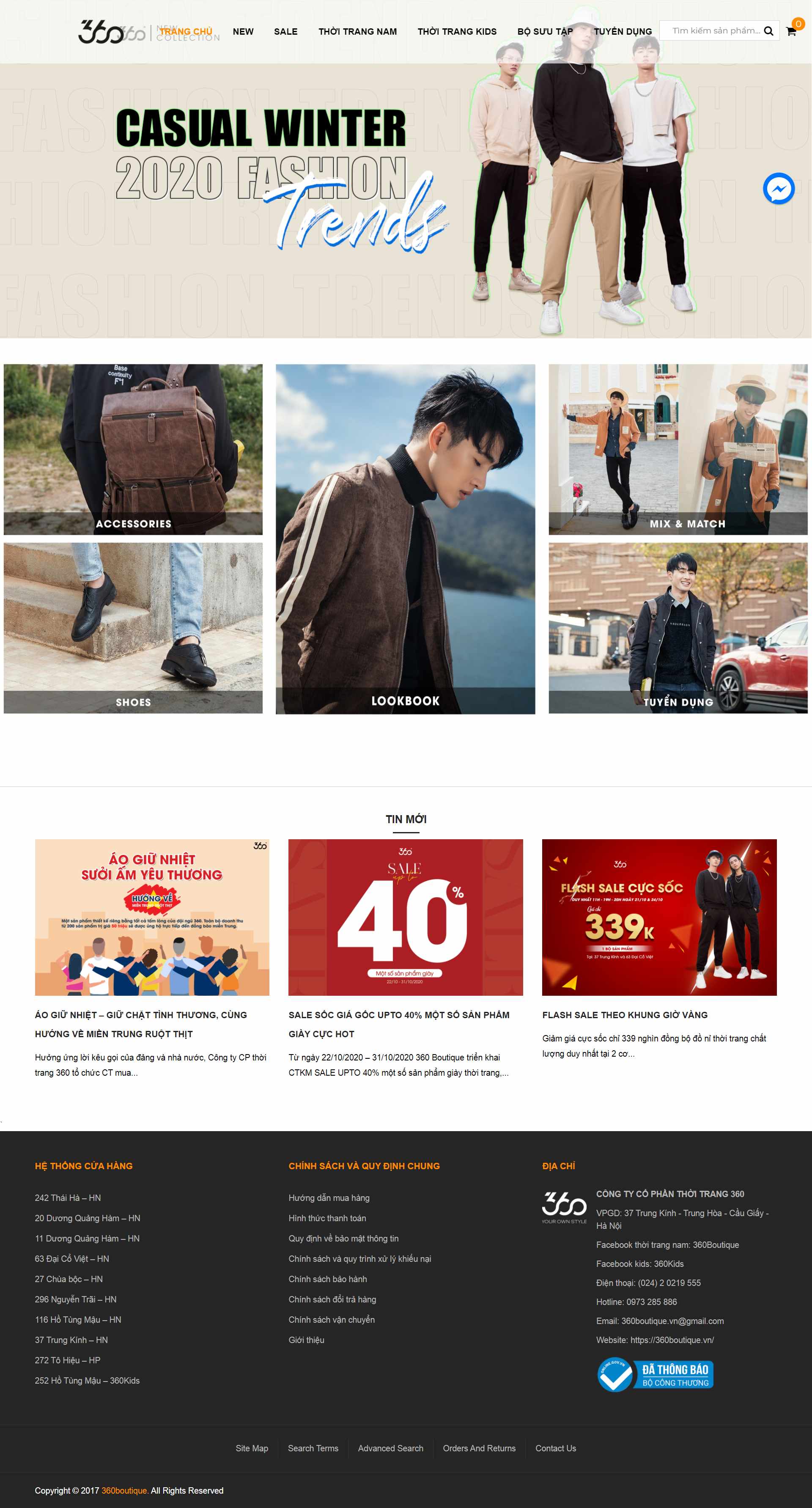 Thiết kế Website web shop quần áo - 360boutiquevn
