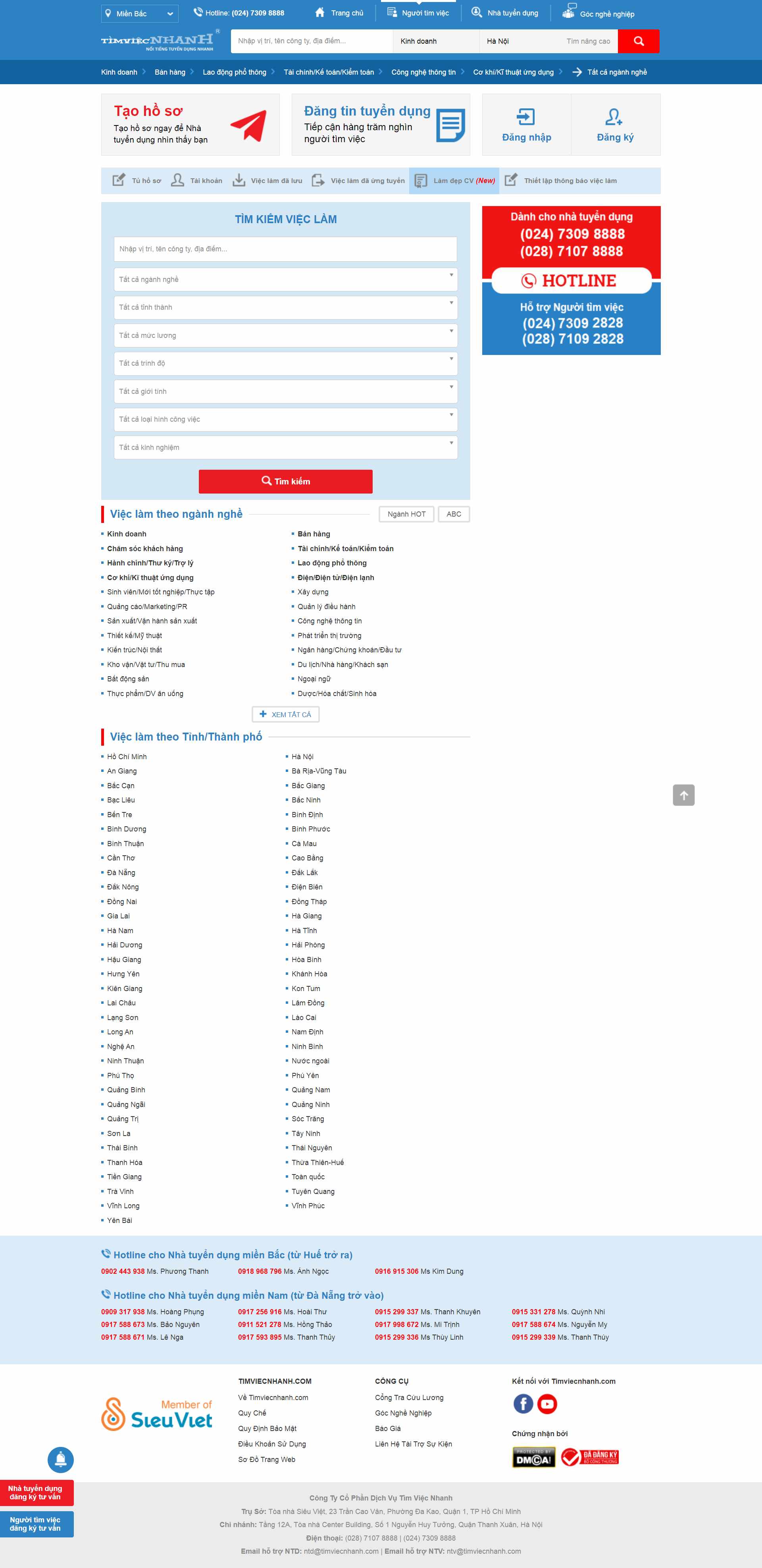 [mywork] Thiết kế Website web tìm việc nhanh - wwwtimviecnhanhcom