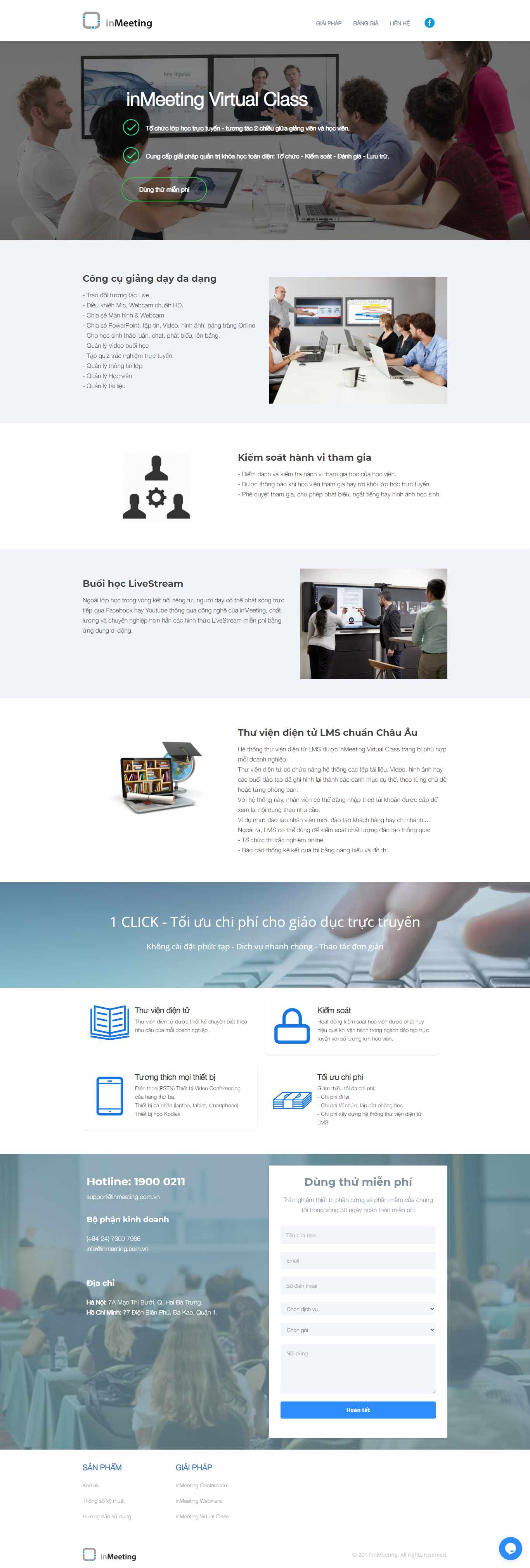 Thiết kế Website web quản lý lớp học - inmeetingvn