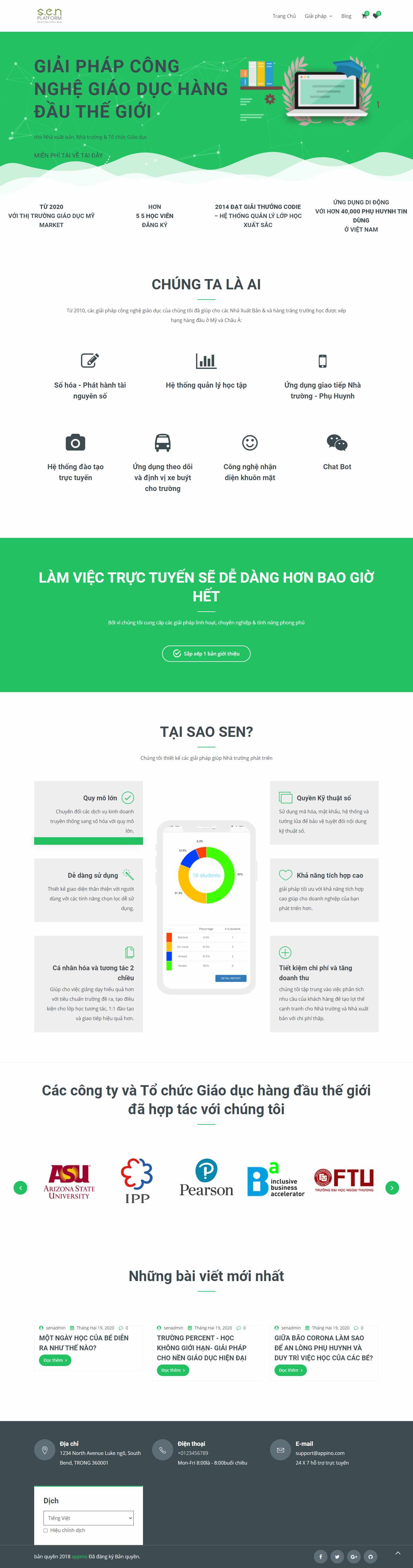 Thiết kế Website web quản lý lớp học - smartedunowcom