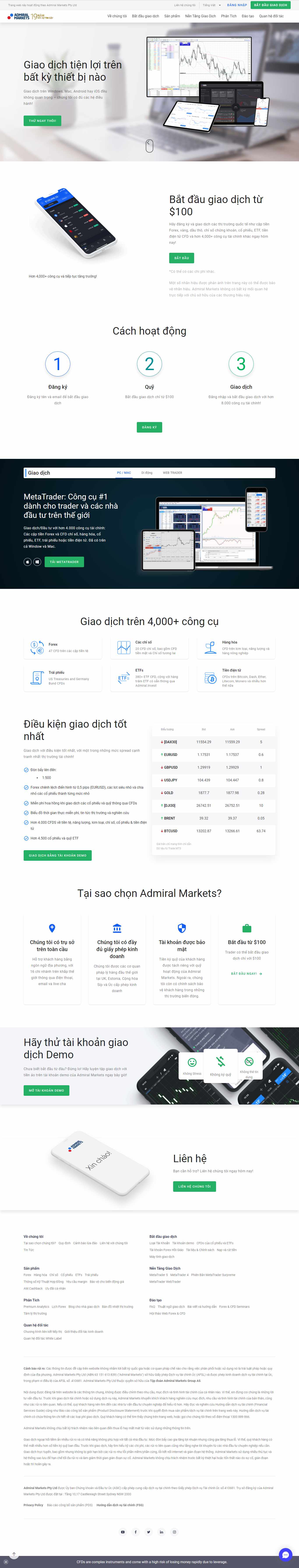 Thiết kế Website web sàn giao dịch - admiralmarketscom
