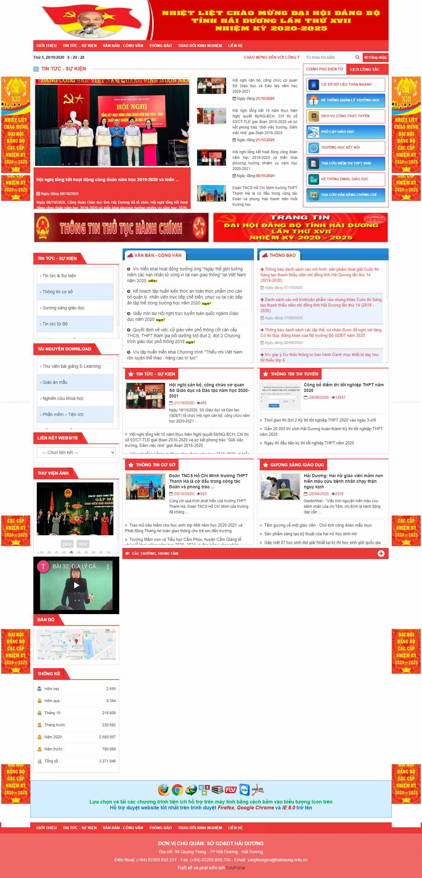 Thiết kế Website web sở ban nghành - haiduongeduvn