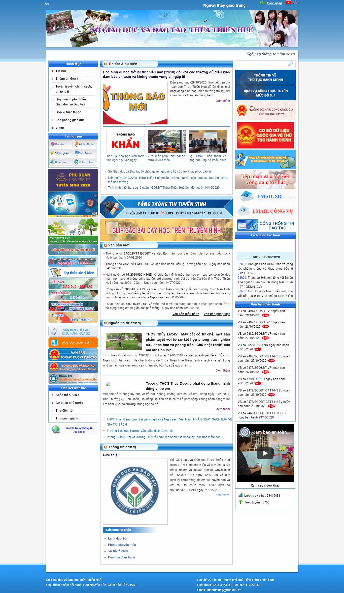 Thiết kế Website web sở ban nghành - thuathienhueeduvn