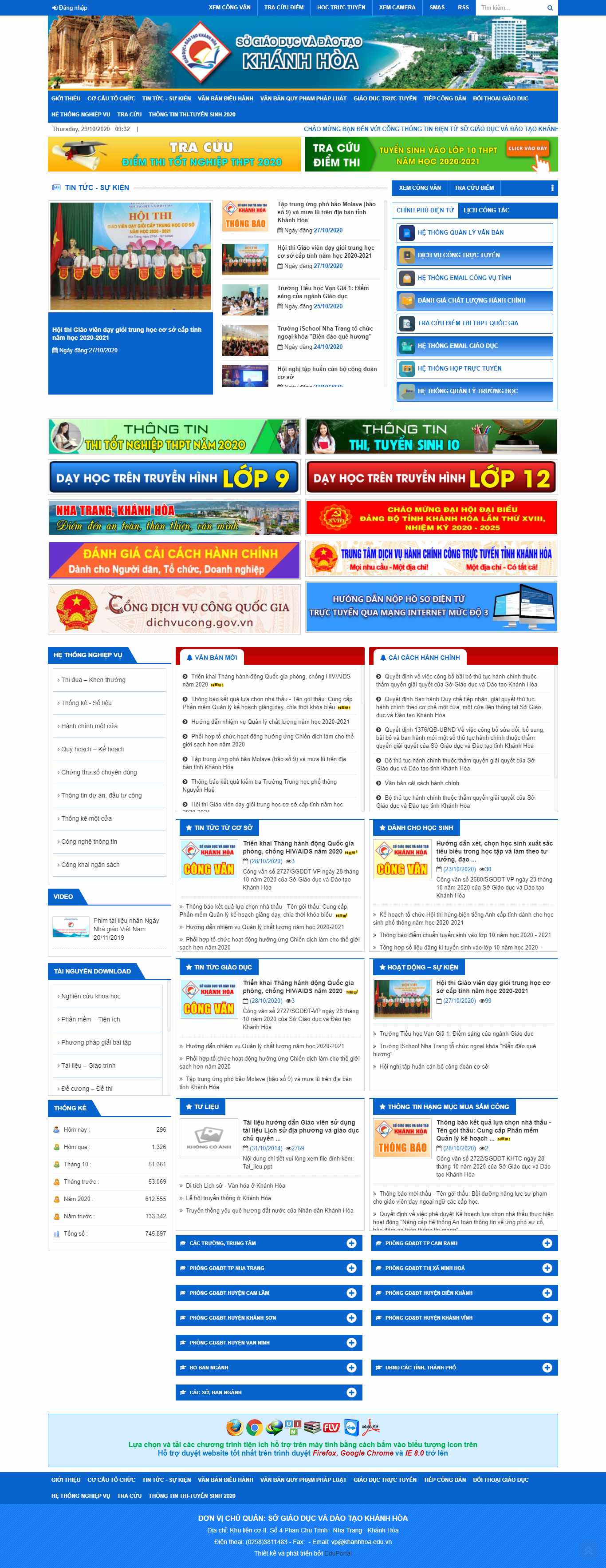 Thiết kế Website web sở ban nghành - sgddtkhanhhoagovvn