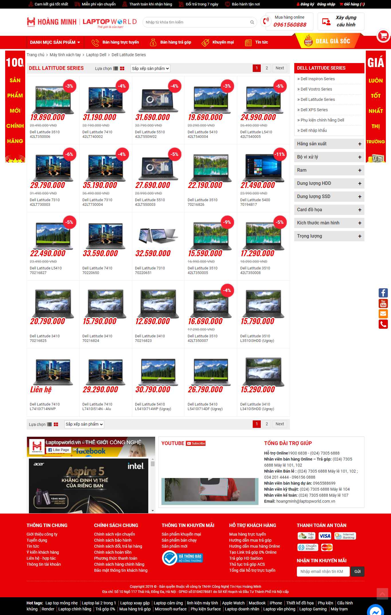 Thiết kế Website web thiết bị máy tính - laptopworldvn