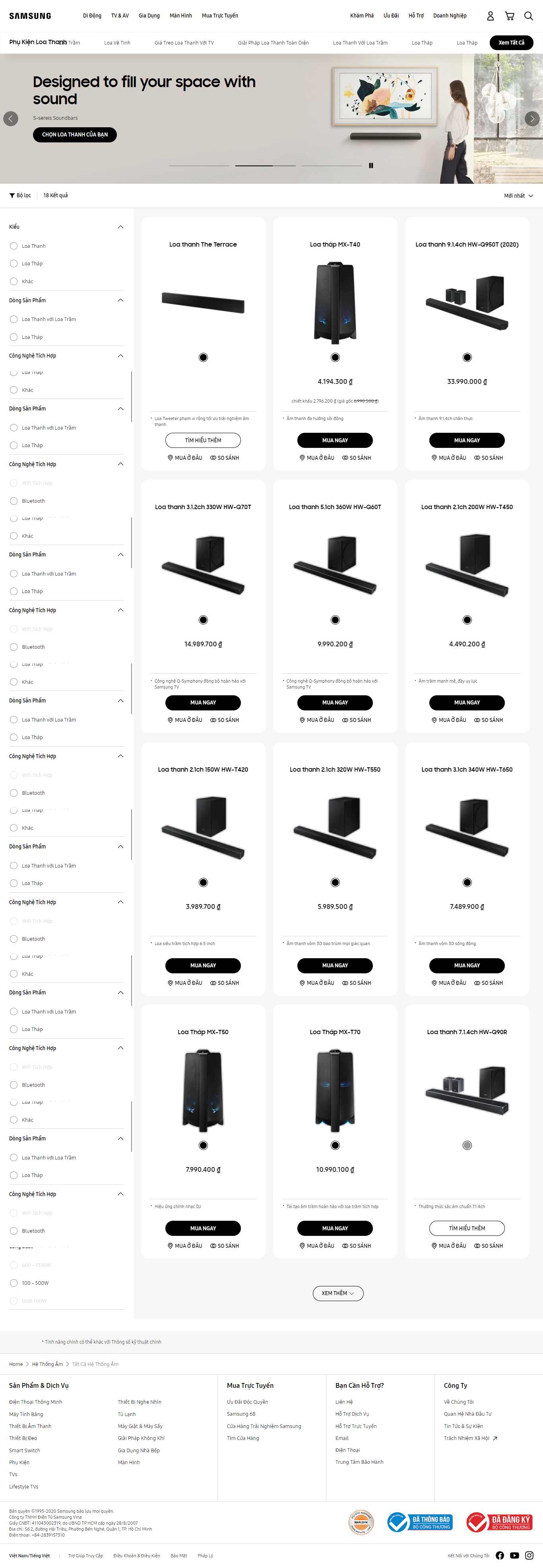 Thiết kế Website web thiết bị nghe nhìn - wwwsamsungcom