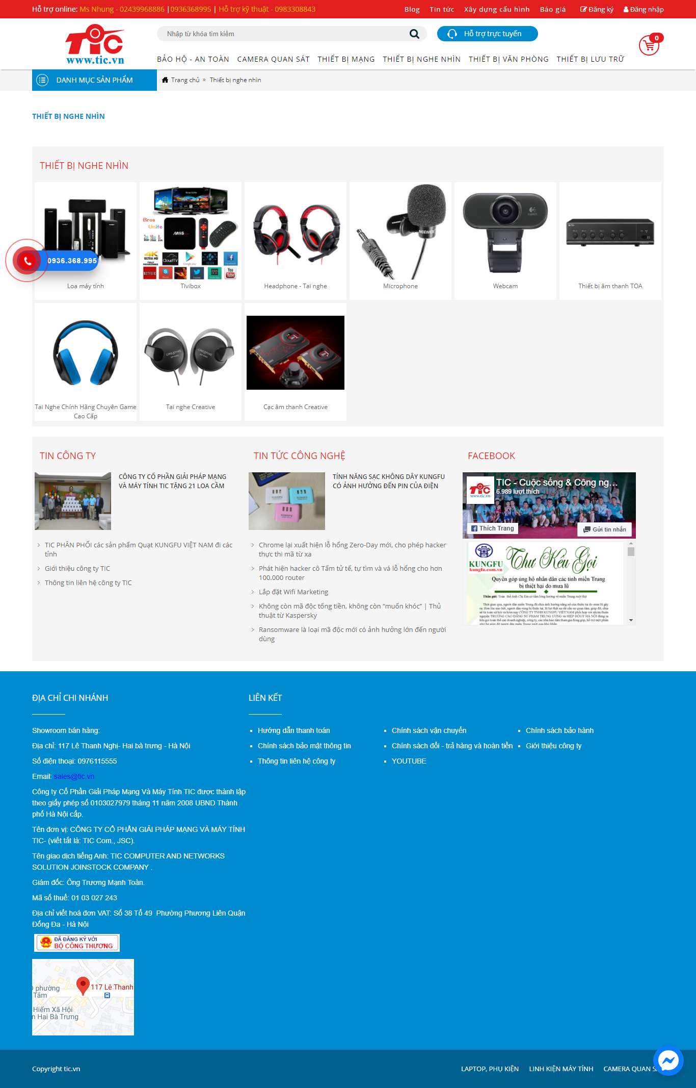 Thiết kế Website web thiết bị nghe nhìn - ticvn