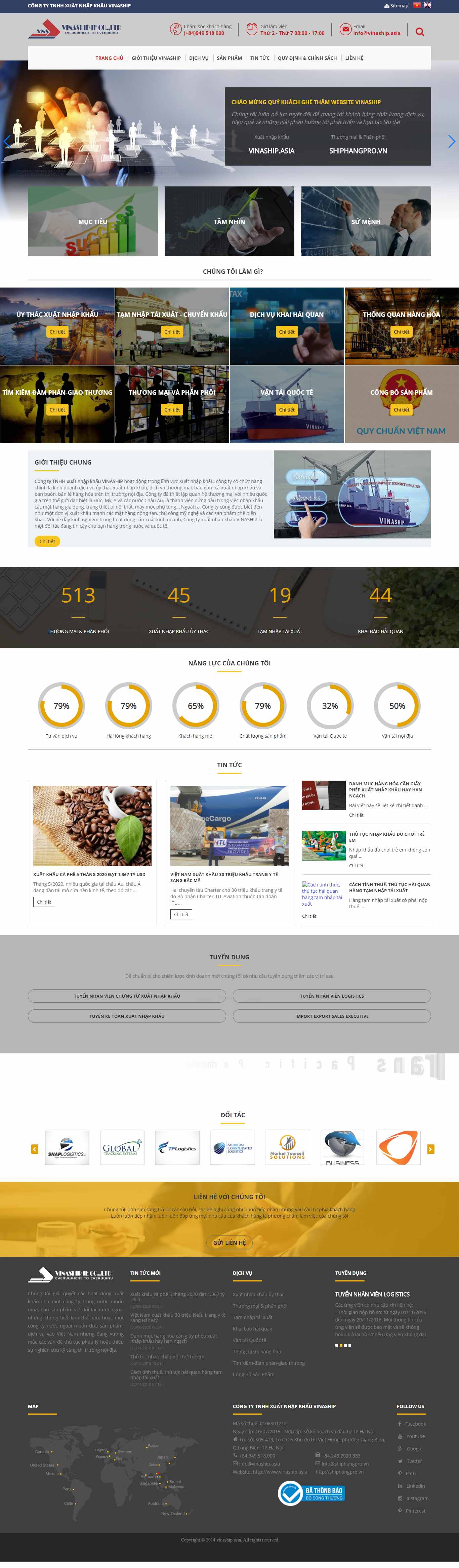 Thiết kế Website web tìm đối tác - vinashipasia