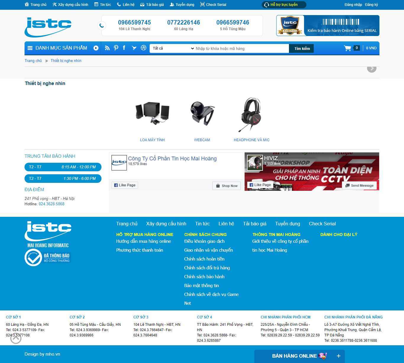 Thiết kế Website web thiết bị nghe nhìn - maihoangcomvn