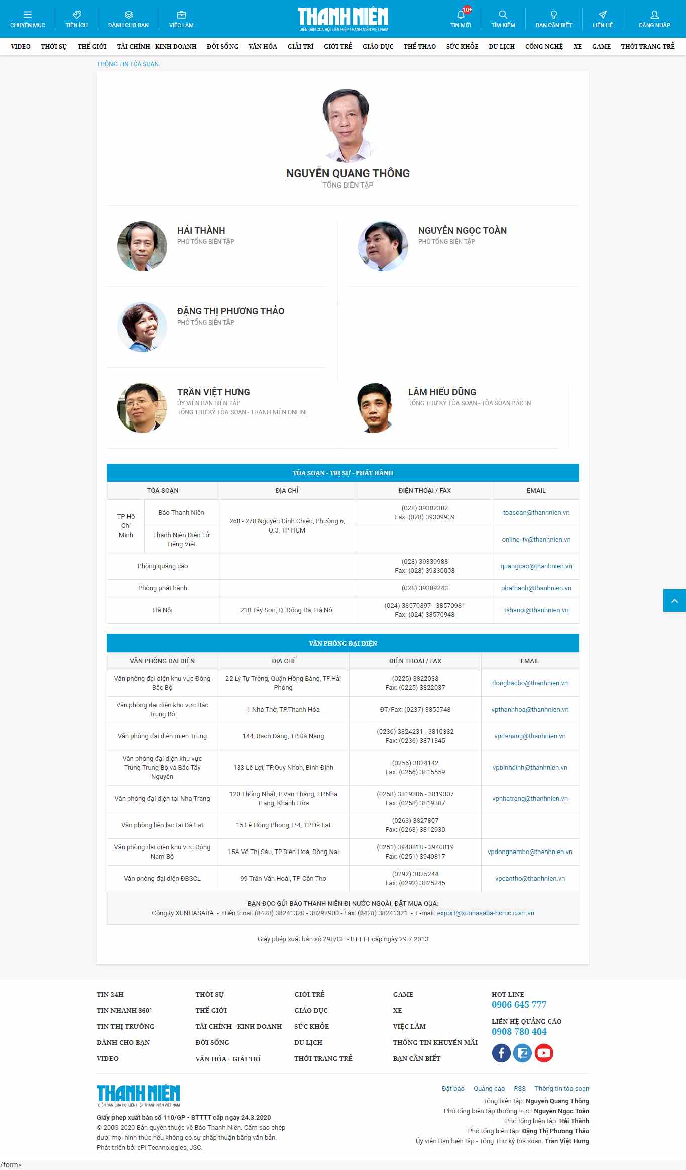 Thiết kế Website web tòa soạn báo - thanhnienvn