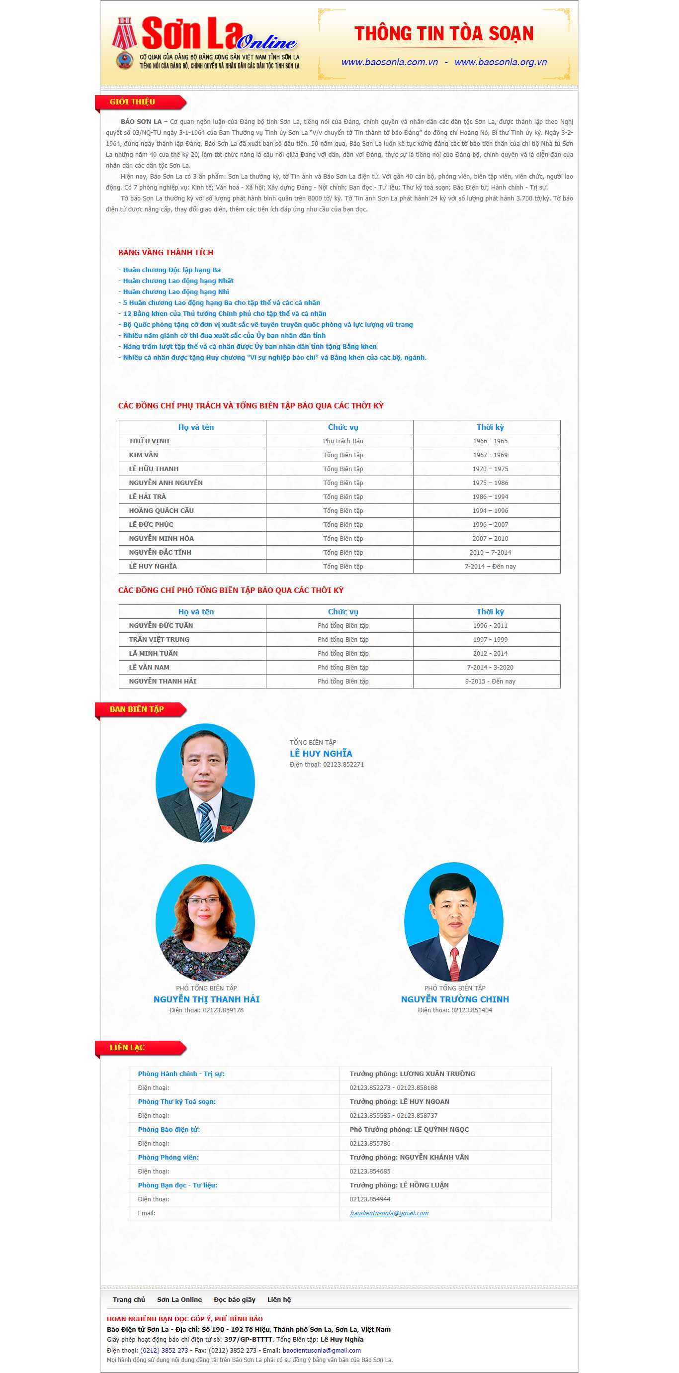 Thiết kế Website web tòa soạn báo - baosonlaorgvn