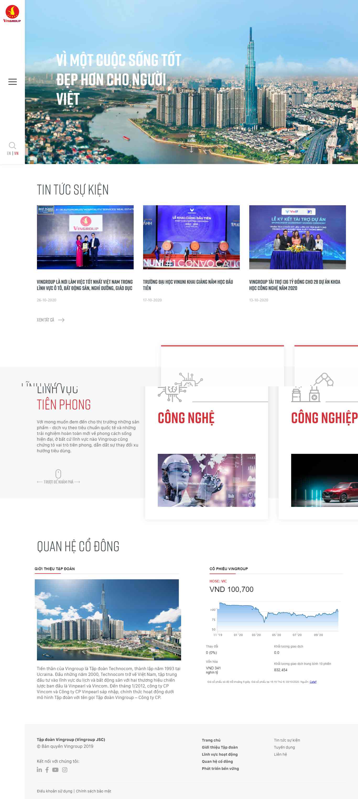 Thiết kế Website web tập đoàn - tổng công ty - vingroupnet