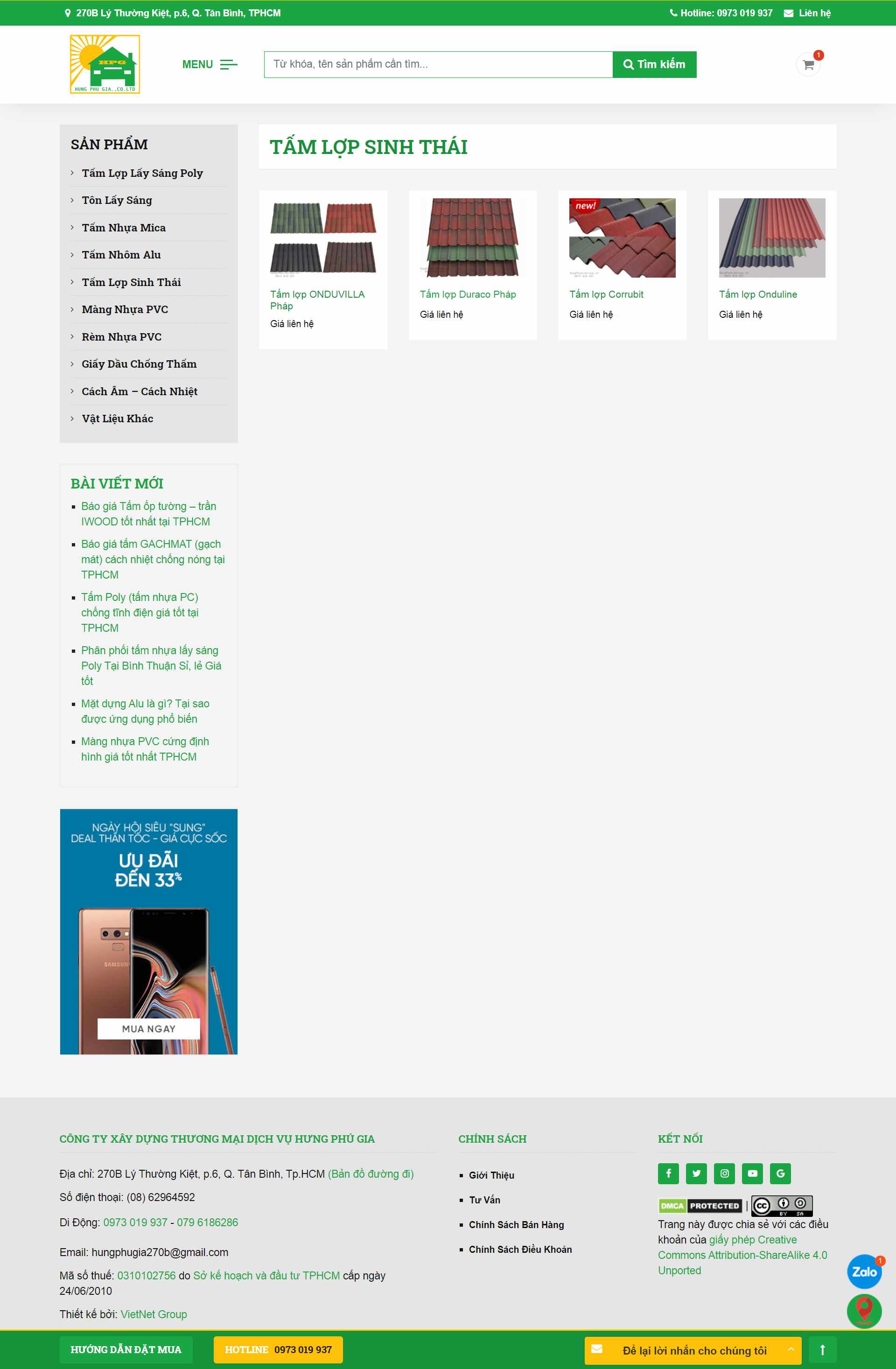 Thiết kế Website web tấm lợp thông minh - hungphugiagroupvn