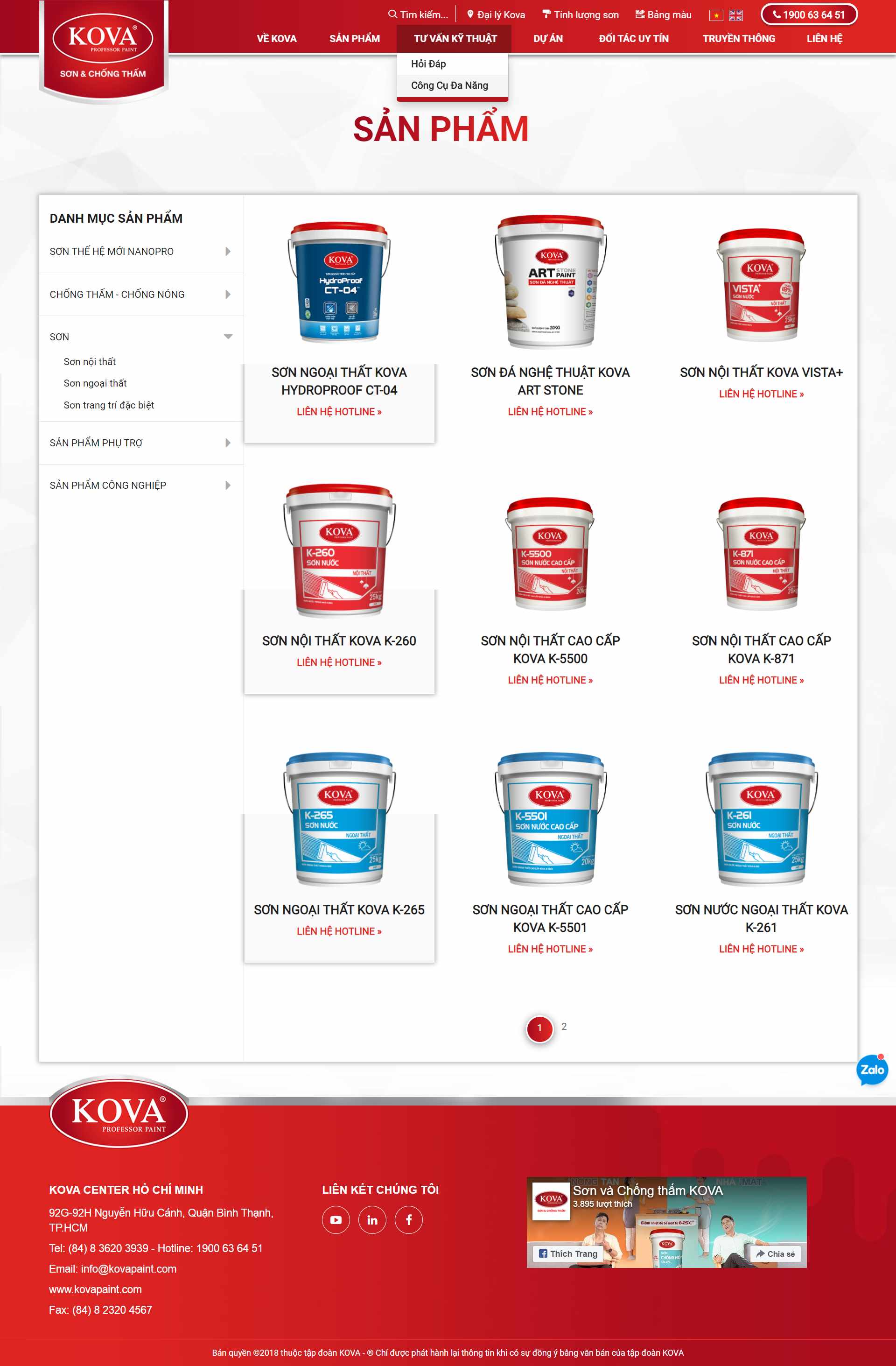Thiết kế Website web tập đoàn sơn - wwwkovapaintcom