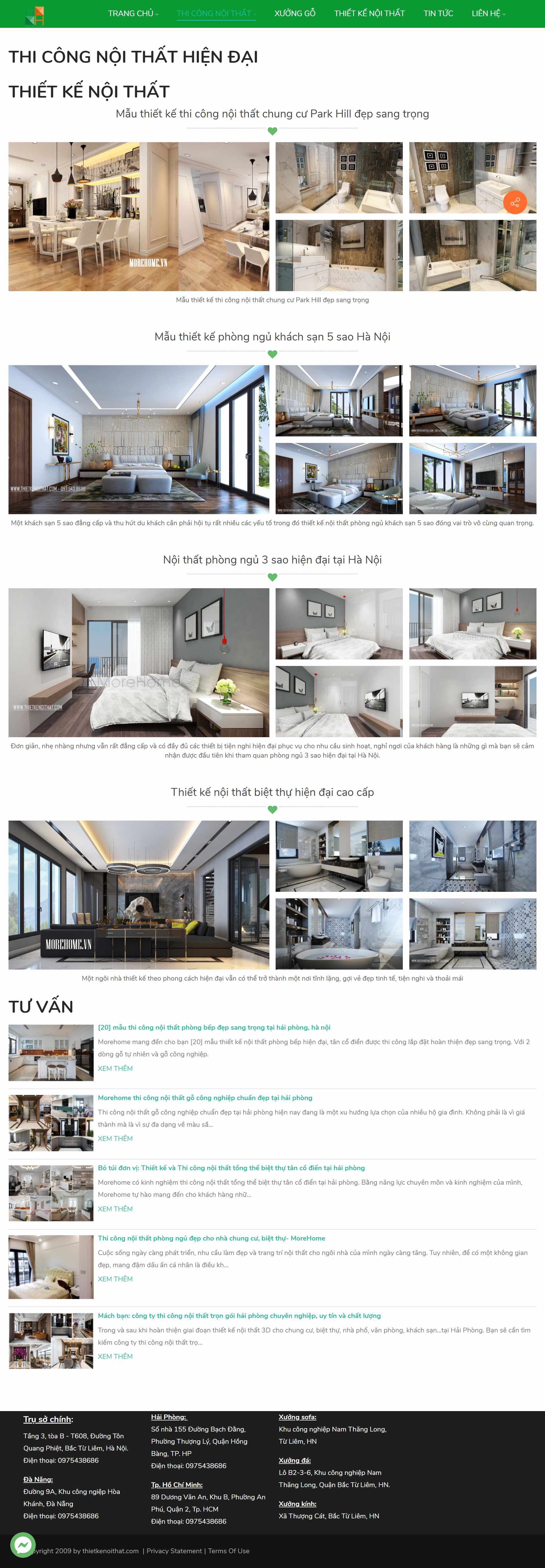 Thiết kế Website web thi công nội thất - thicongnoithatcom