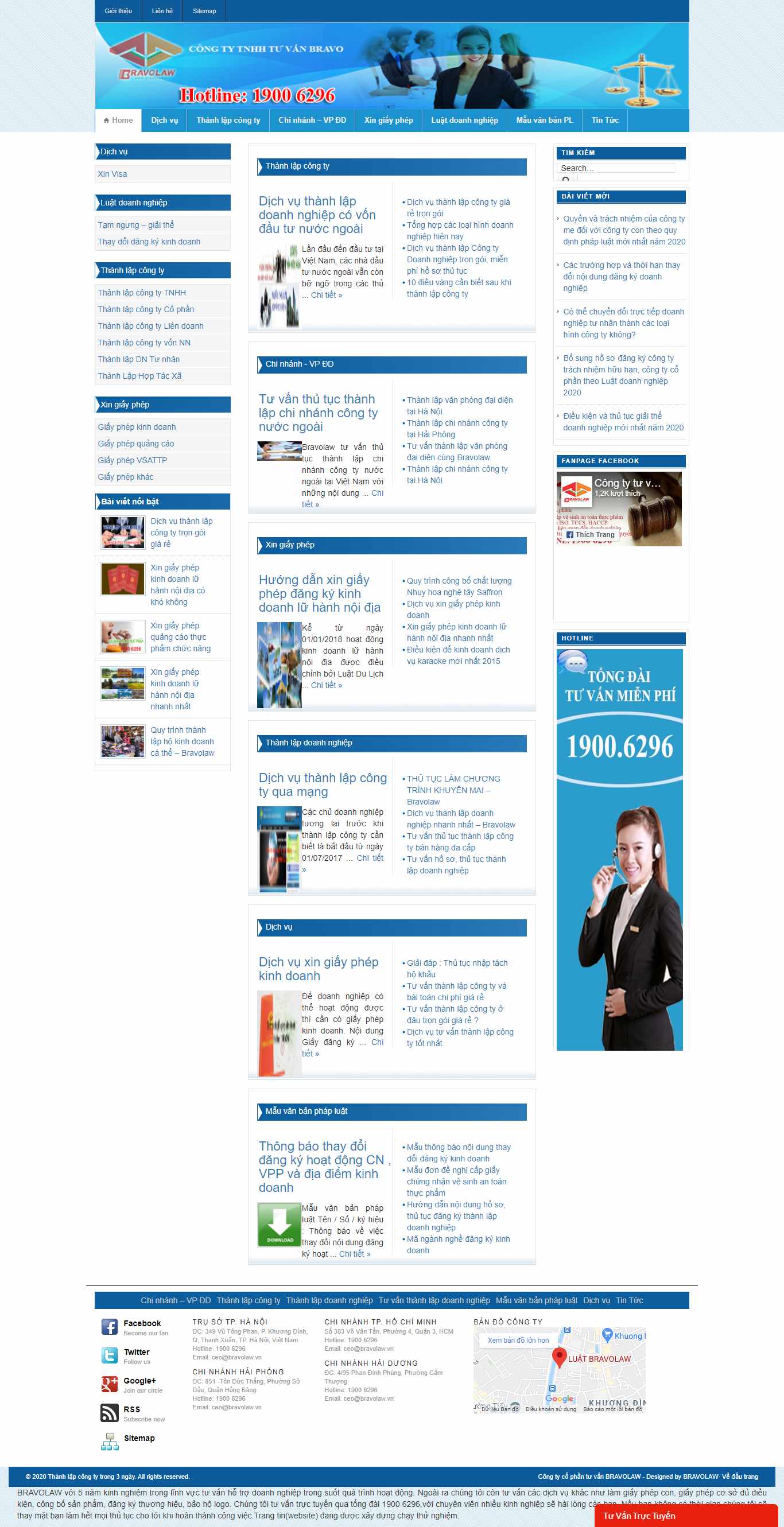 Thiết kế Website web thành lập doanh nghiệp - luatsuonlinevn