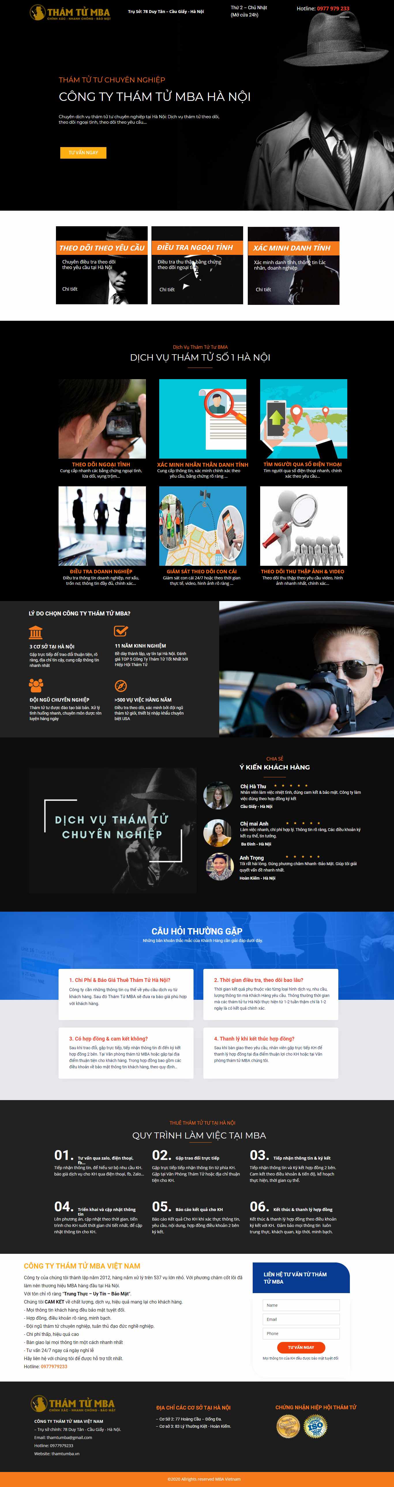 Thiết kế Website web thám tử - wwwthamtumbavn