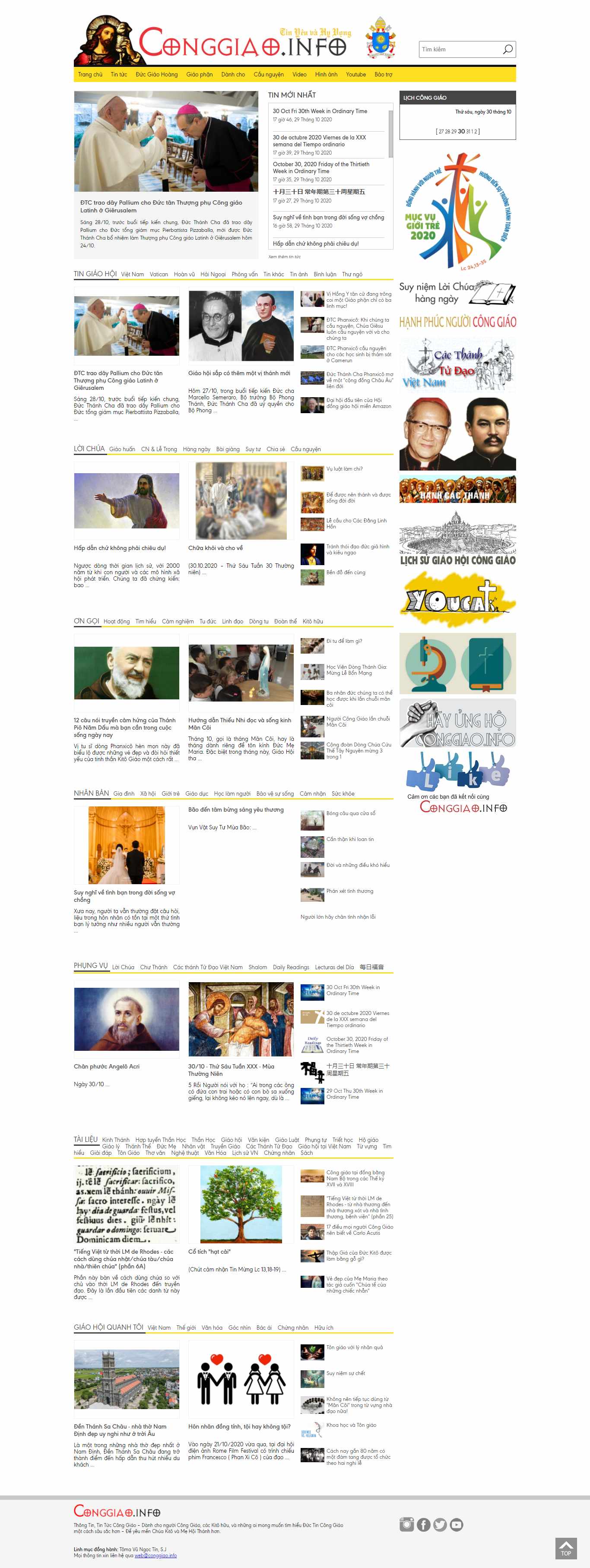 Thiết kế Website web thiên chúa giáo - conggiaoinfo