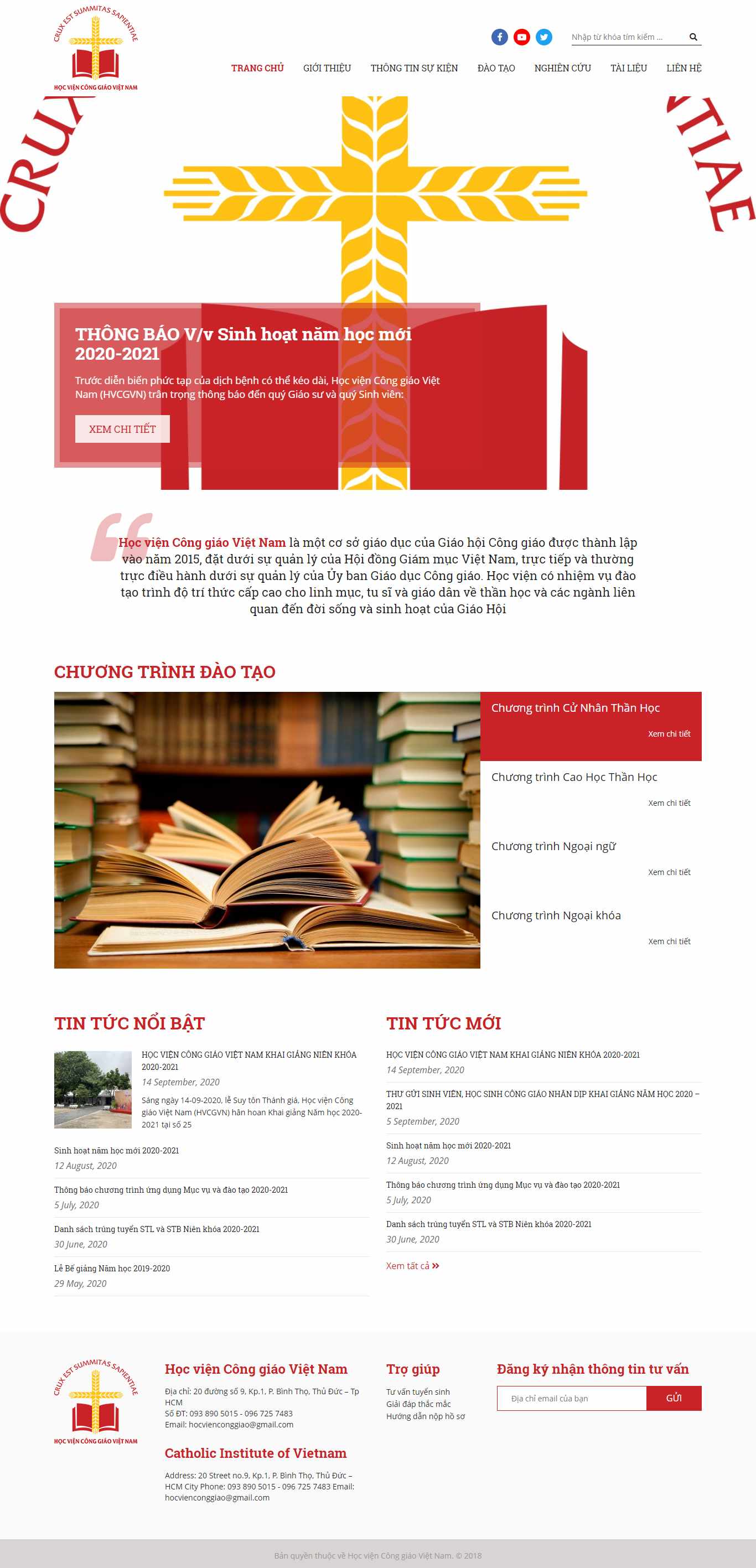 Thiết kế Website web thiên chúa giáo - hocvienconggiaoeduvn