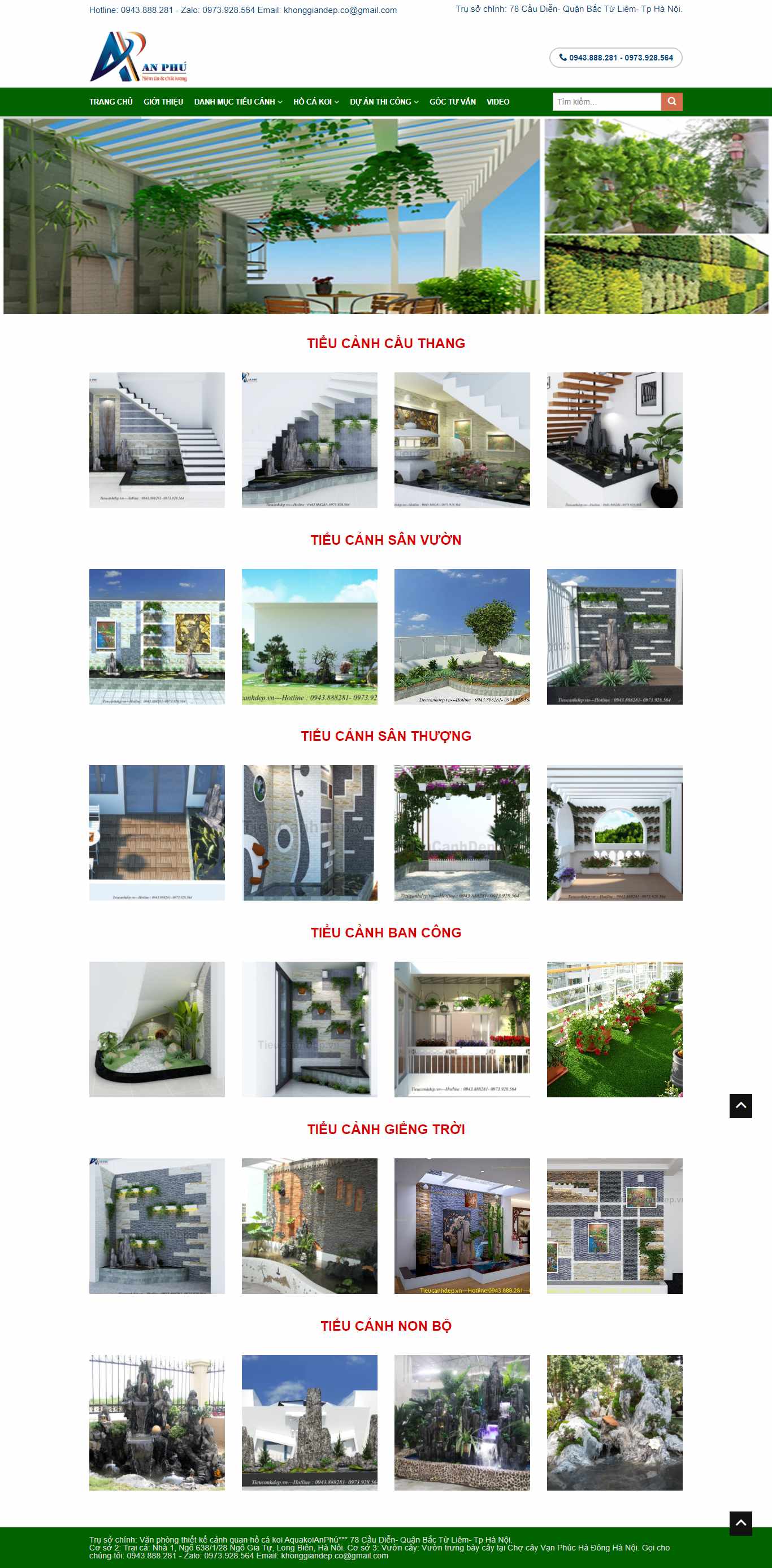 Thiết kế Website web tiểu cảnh sân vườn - tieucanhdepvn