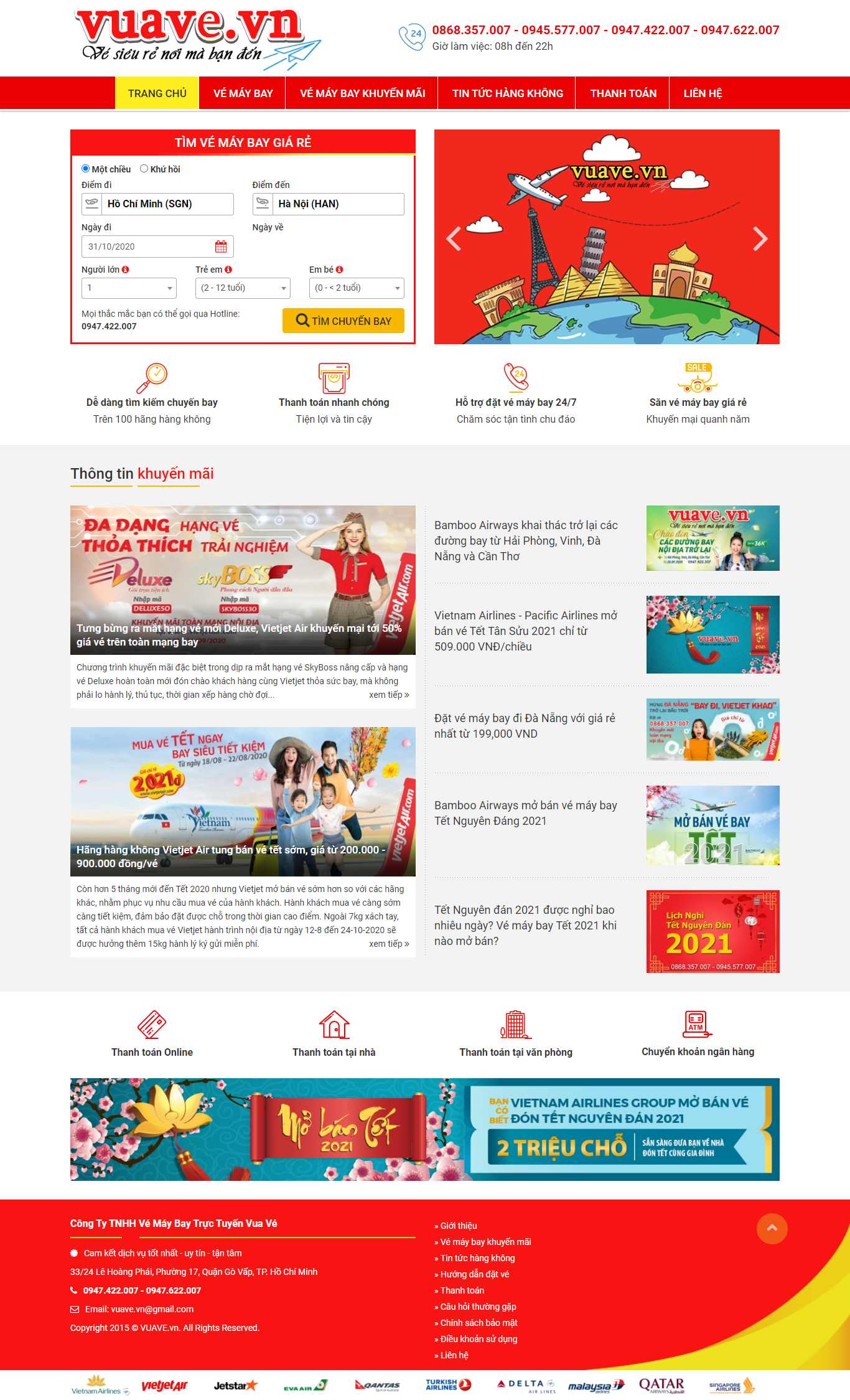 Thiết kế Website web vé máy bay - vuavevn