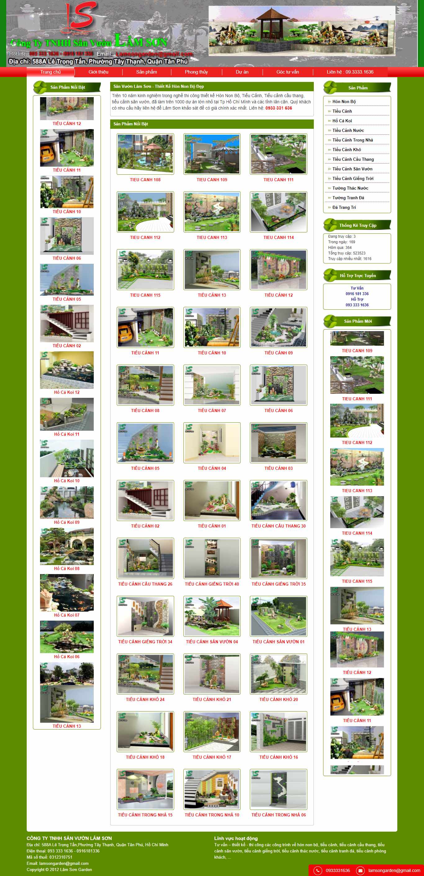 Thiết kế Website web tiểu cảnh sân vườn - tieucanhdepcomvn