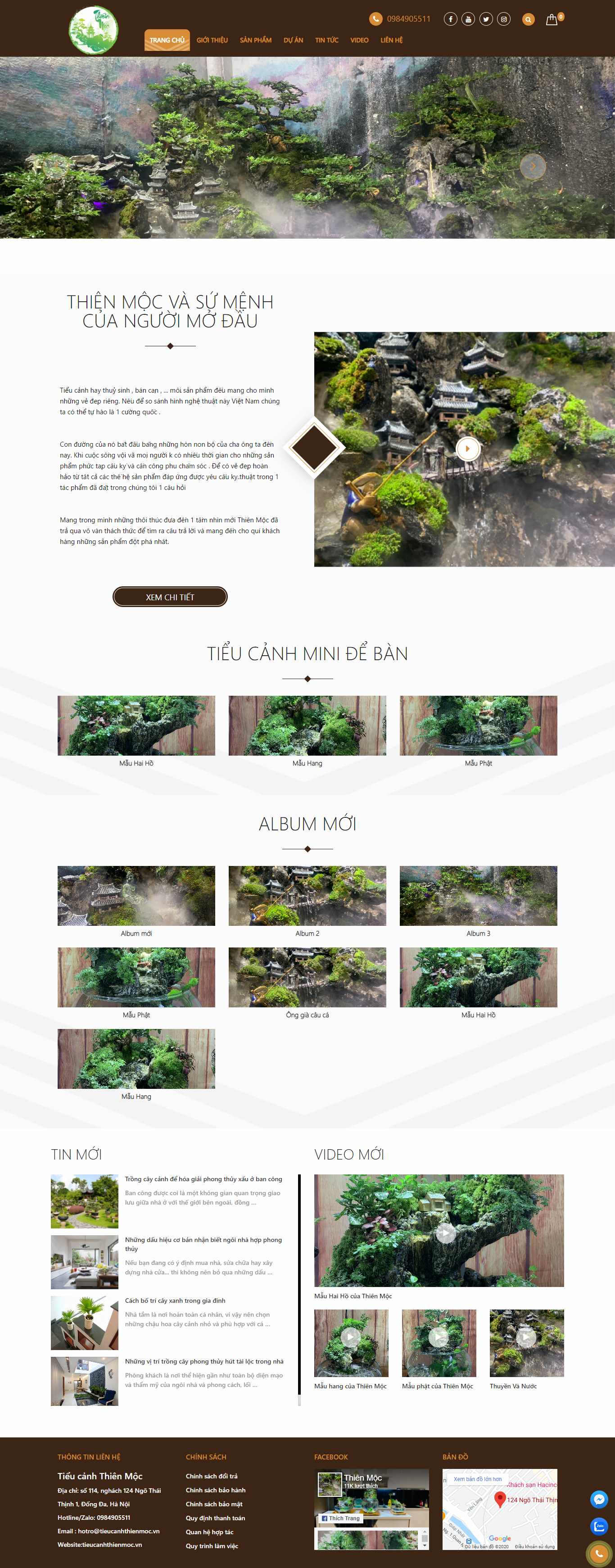 Thiết kế Website web tiểu cảnh sân vườn - tieucanhthienmocvn