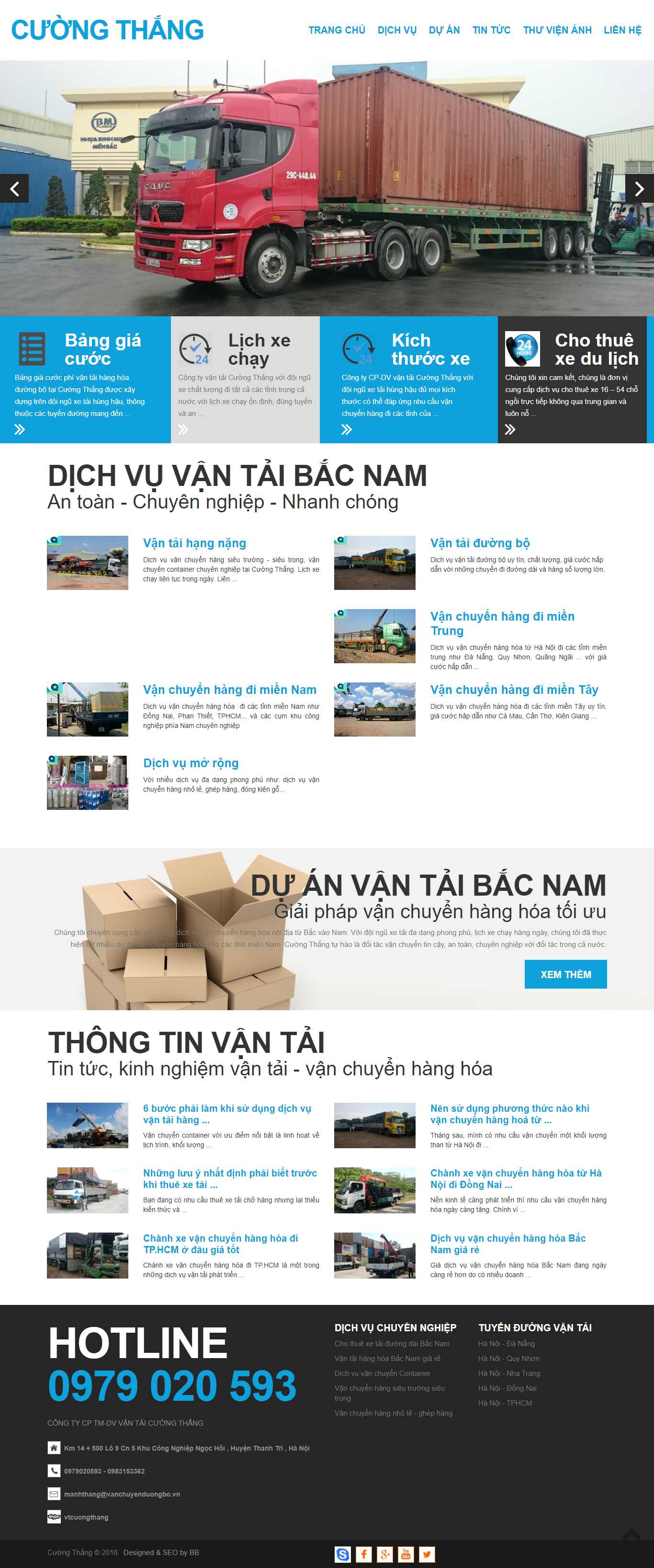 Thiết kế Website web vận chuyển hàng hóa - vanchuyenduongbovn