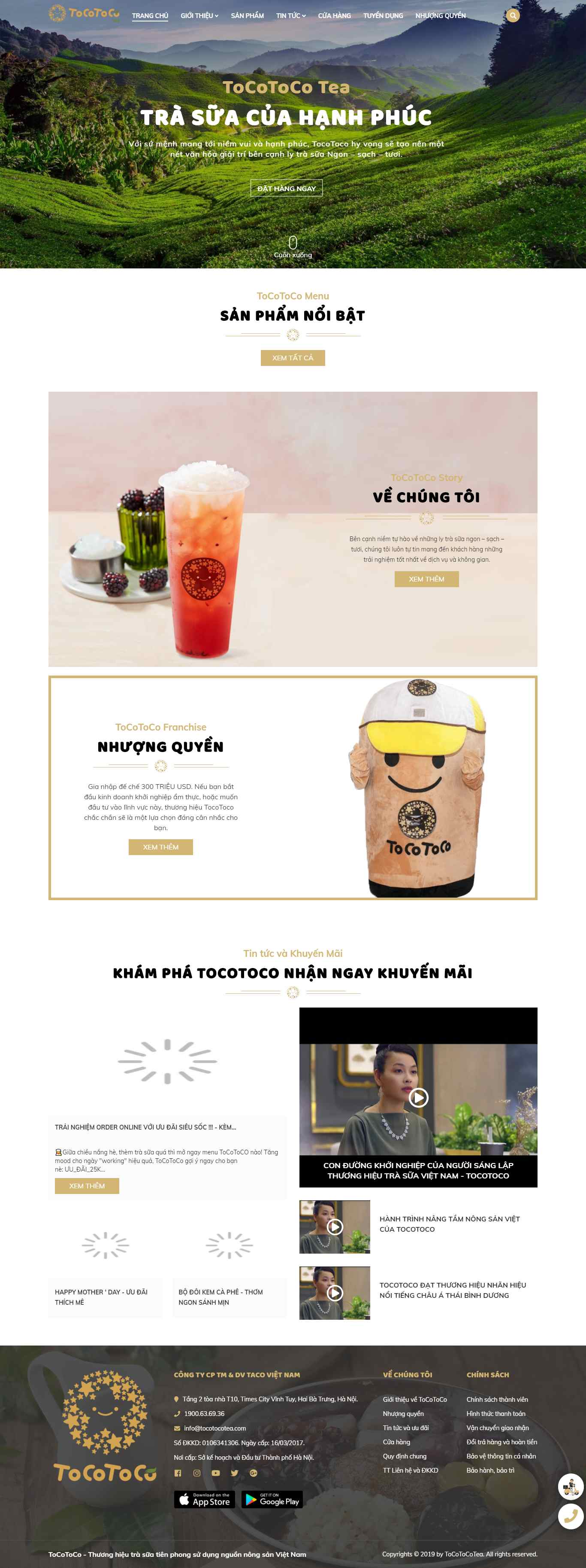 [plantrip-cha] Thiết kế Website web trà sữa - tocotocoteacom