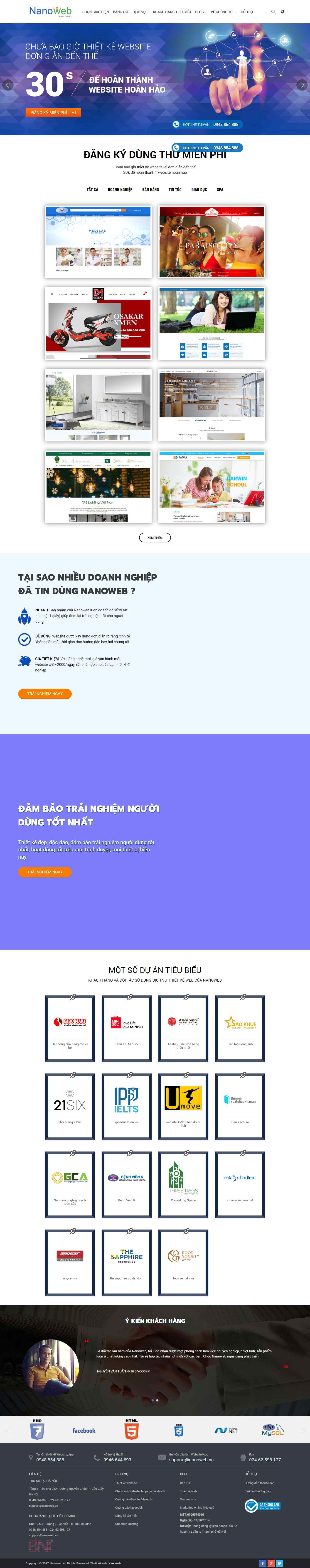 Thiết kế Website web trọn gói - nanowebvn