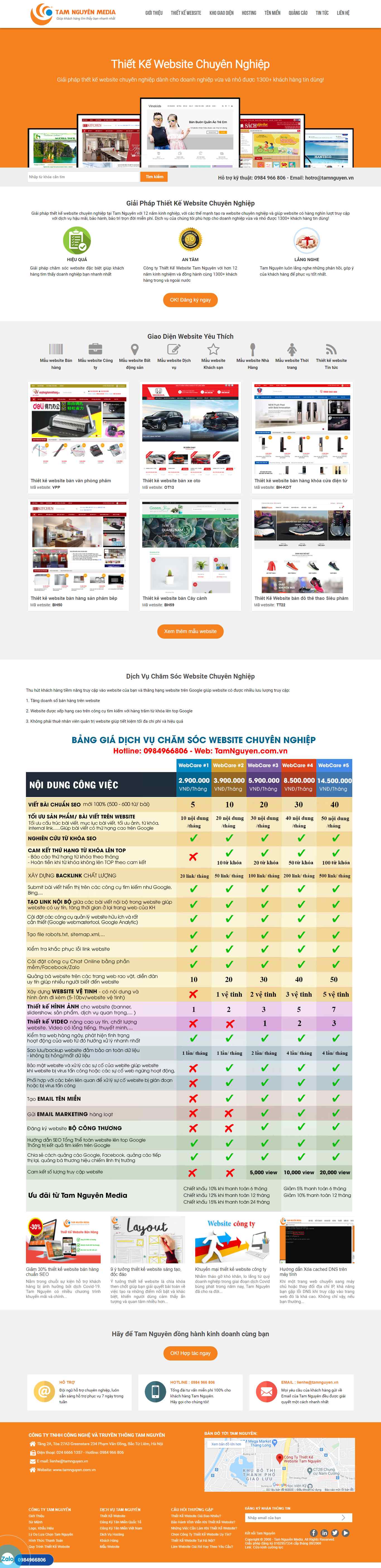 Thiết kế Website web trọn gói - tamnguyencomvn