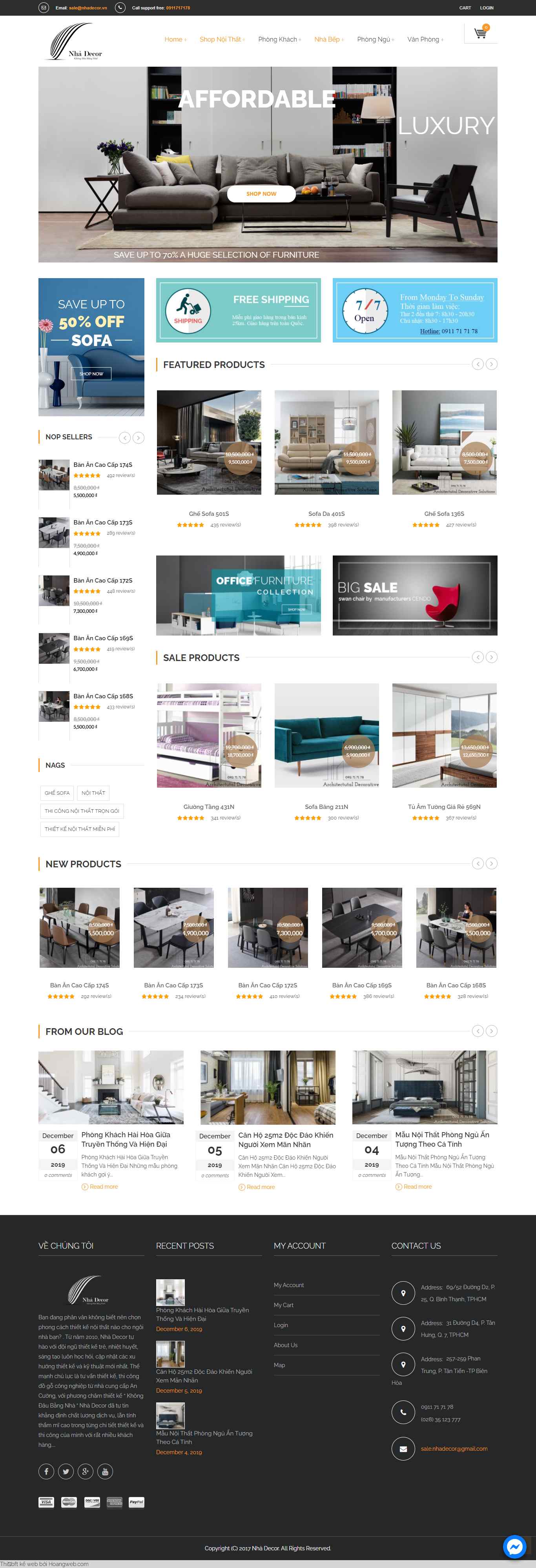 Thiết kế Website web trang chí nội thất - nhadecorvn