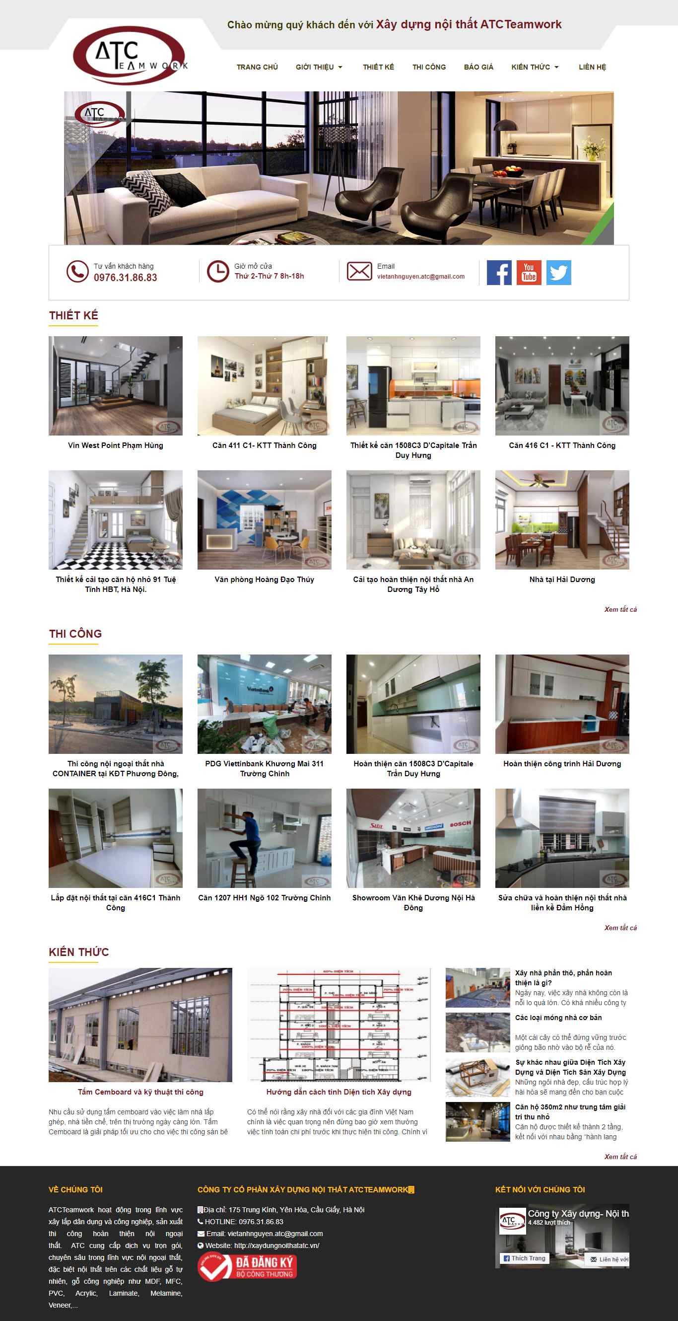 Thiết kế Website web trang chí nội thất - xaydungnoithatatcvn