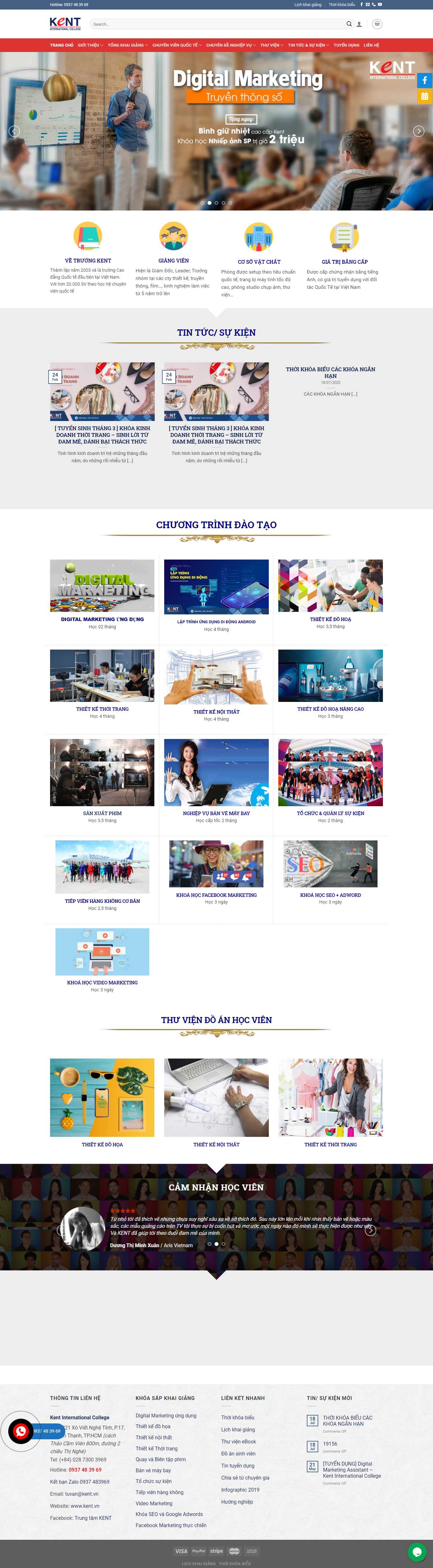 Thiết kế Website web trung tâm đào tạo - kentvn
