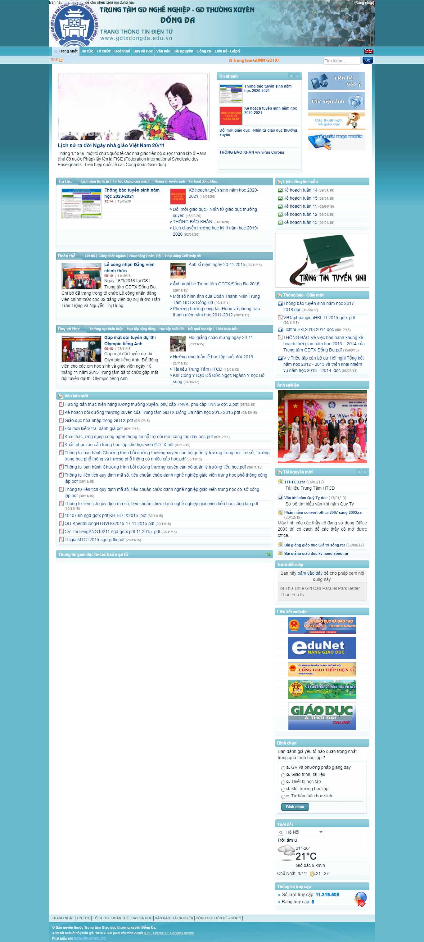 [gdtx-thnn] Thiết kế Website web trung tâm giáo dục thường xuyên - gdtxdongdaeduvn