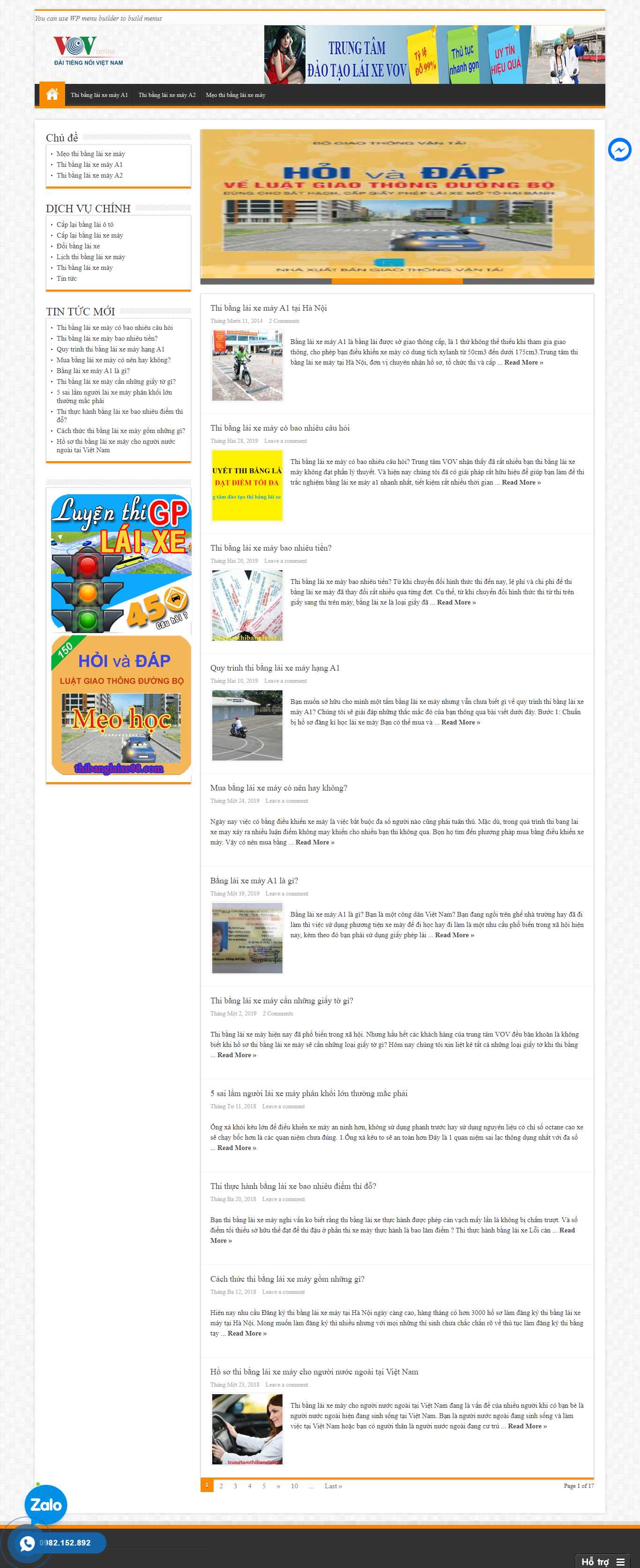 Thiết kế Website web trung tâm lái xe - trungtamthibanglaixecom