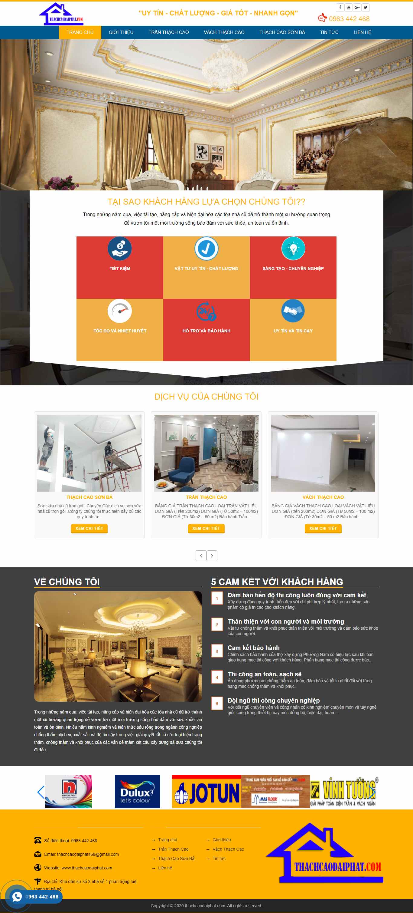 Thiết kế Website web vách ngăn cửa sở - thachcaodaiphatcom