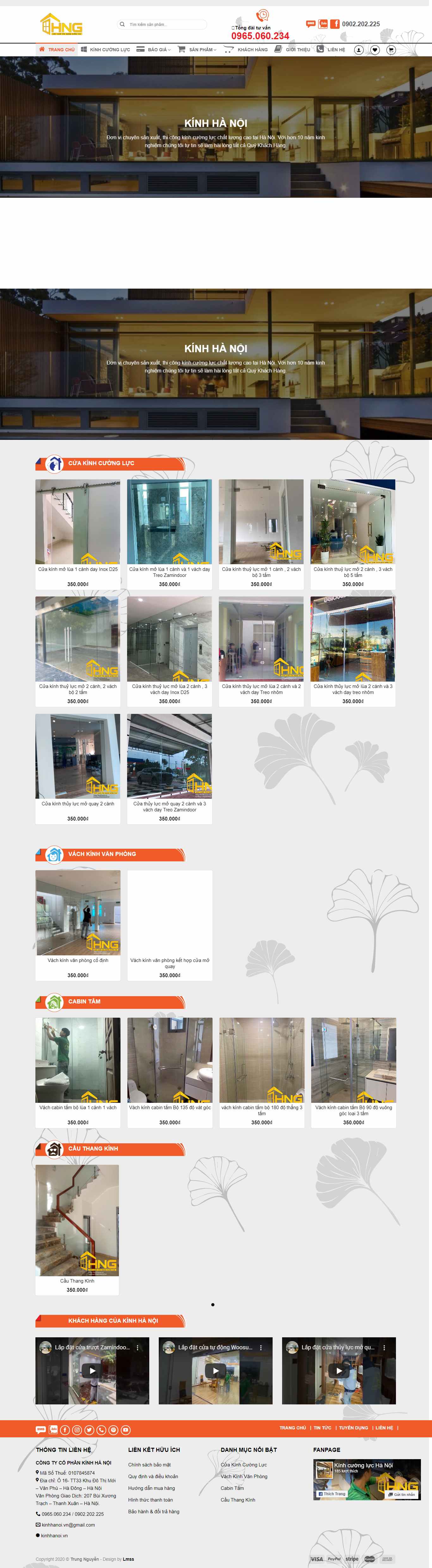 Thiết kế Website web vách ngăn cửa sở - kinhhanoivn