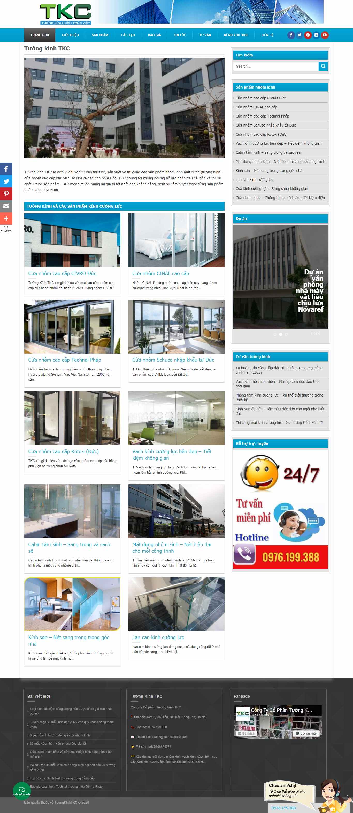 Thiết kế Website web vách ngăn cửa sở - tuongkinhtkccom