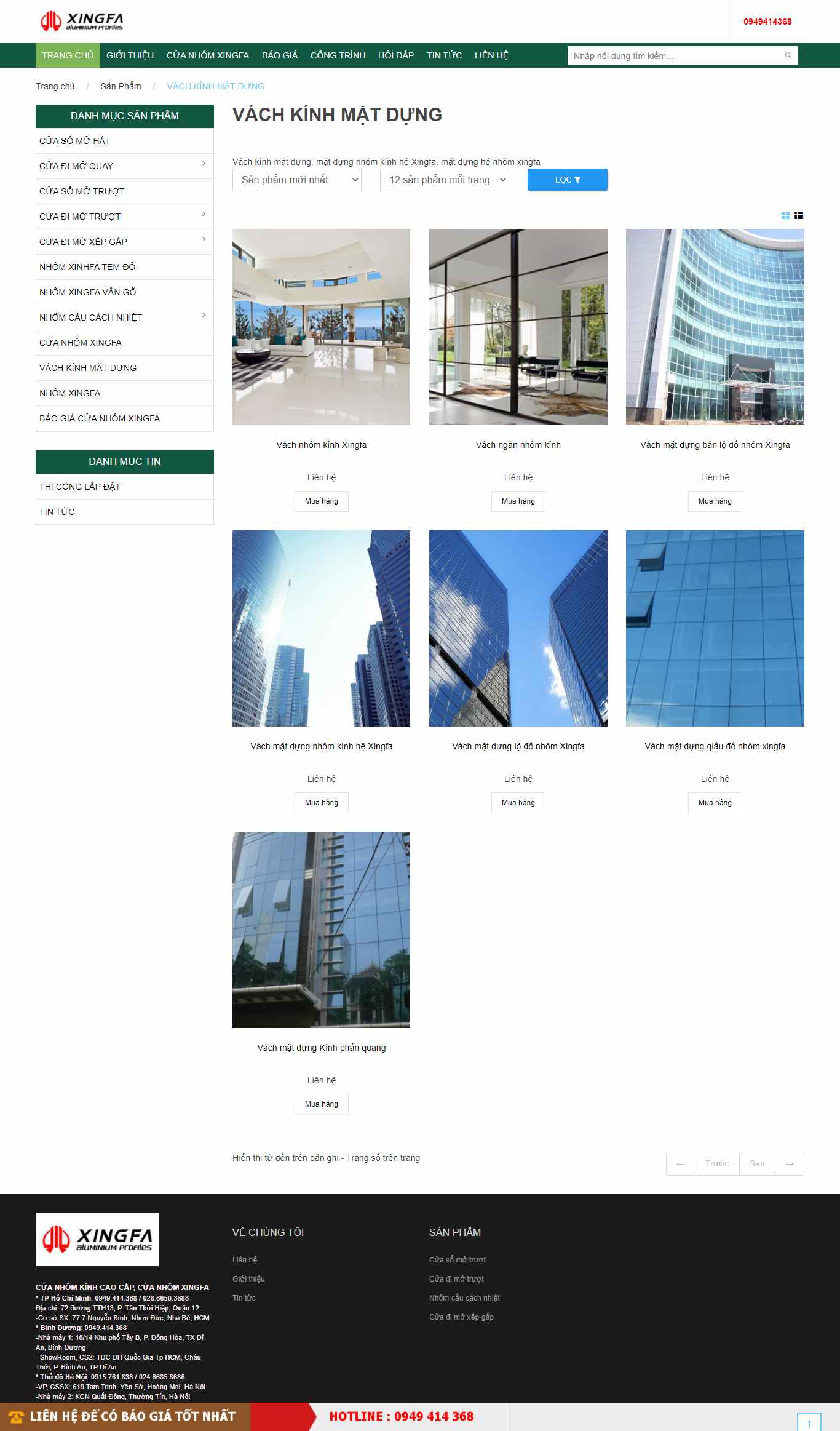 Thiết kế Website web vách ngăn cửa sở - xingfacorpcom