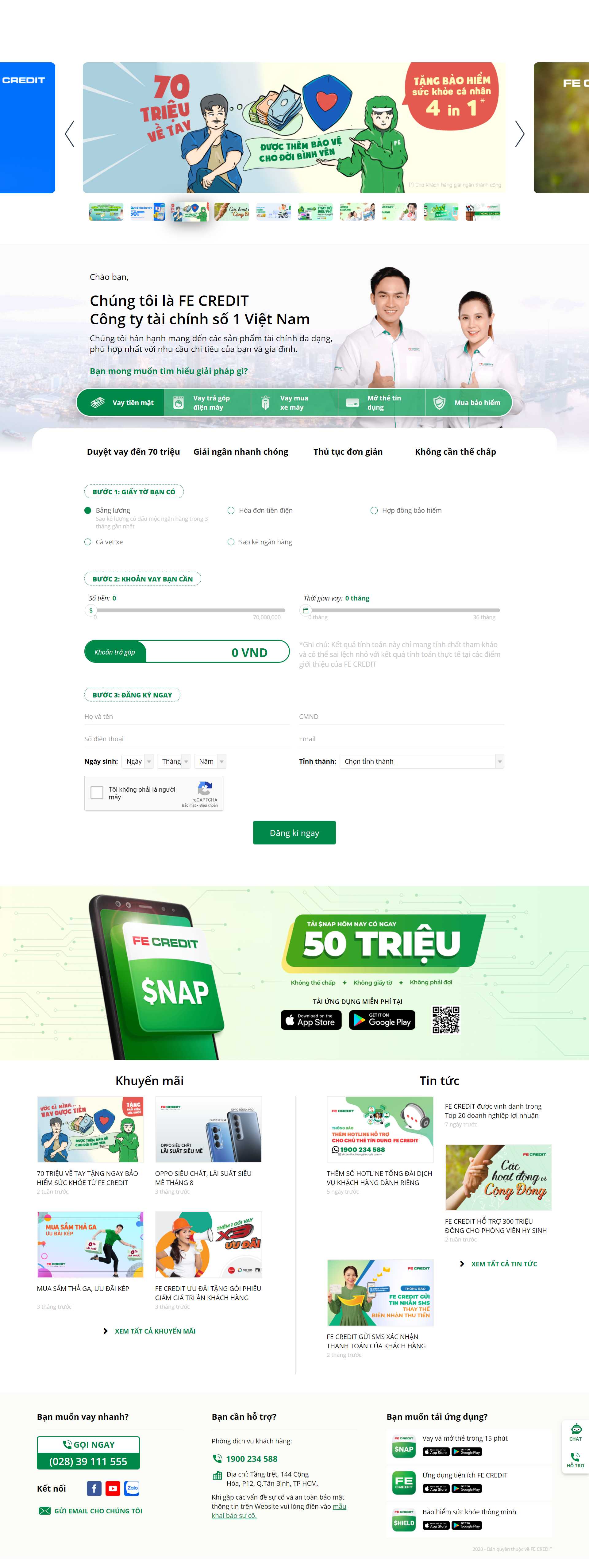 Thiết kế Website web vay tín dụng - fecreditcomvn