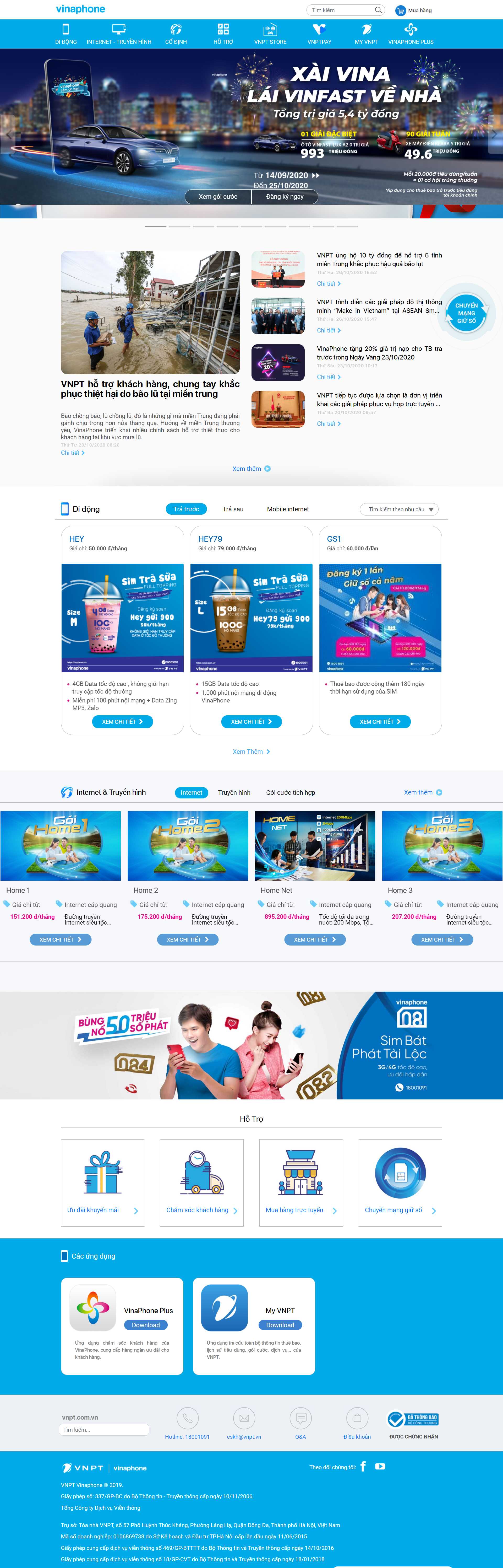 Thiết kế Website web viễn thông - vinaphonecomvn