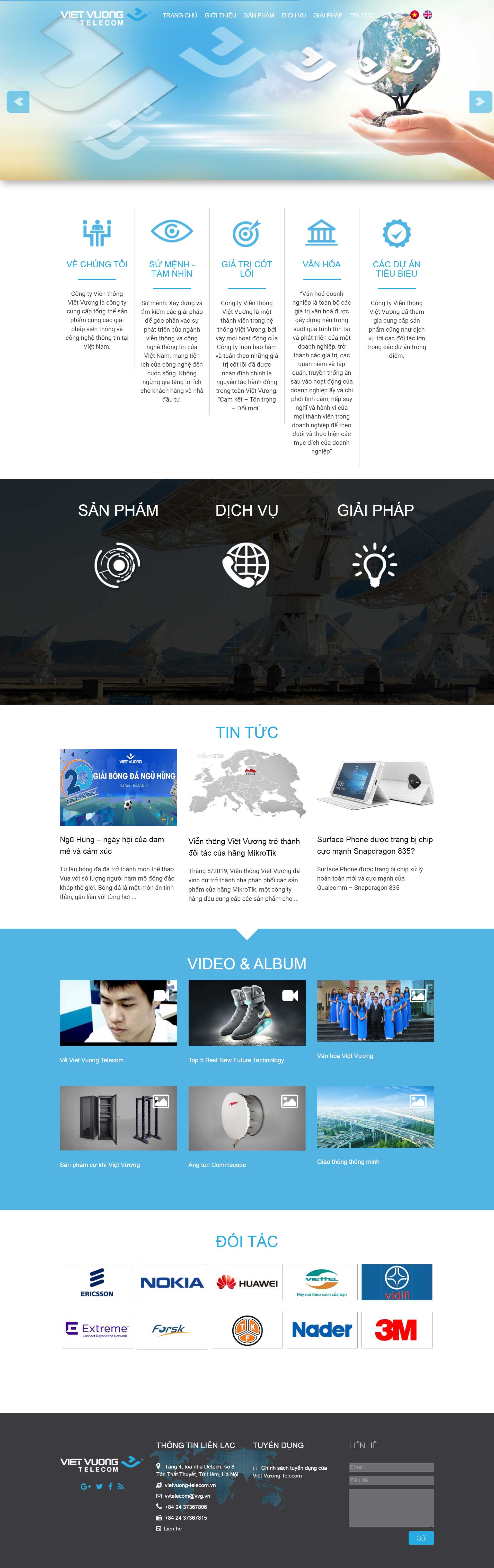 Thiết kế Website web viễn thông - vietvuong-telecomvn