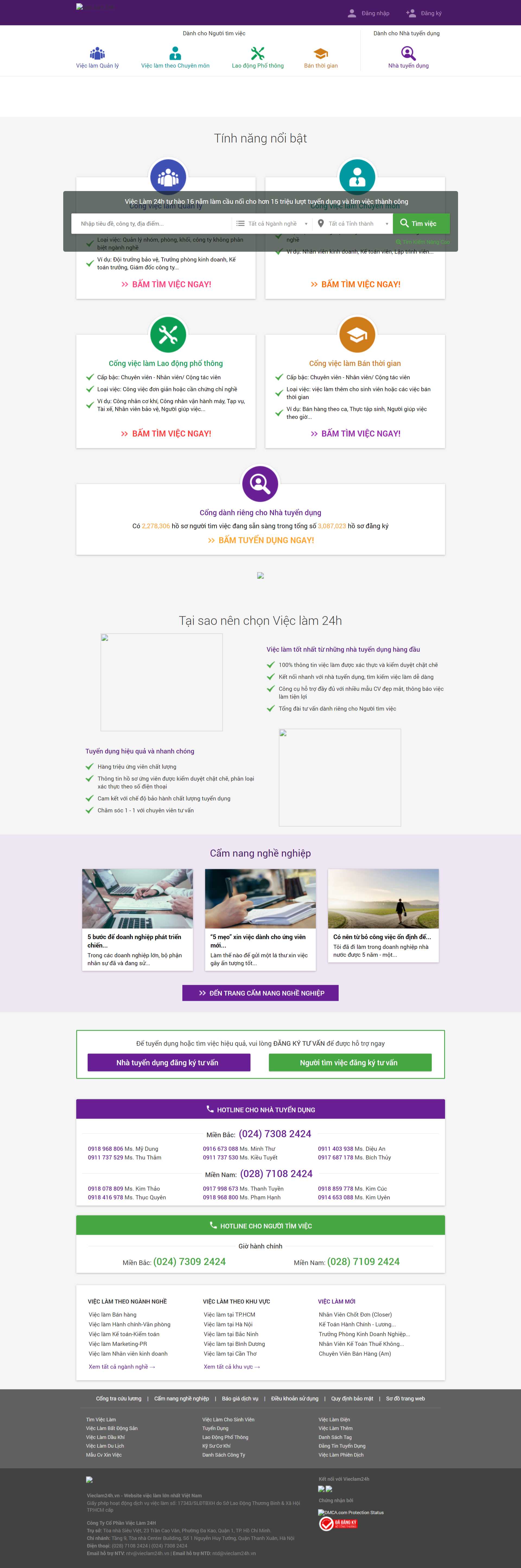 Thiết kế Website web việc làm - vieclam24hvn